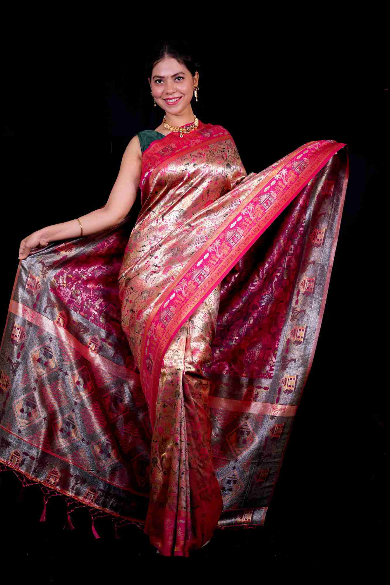 Banarasi Minakari work Ready To Wear Saree
