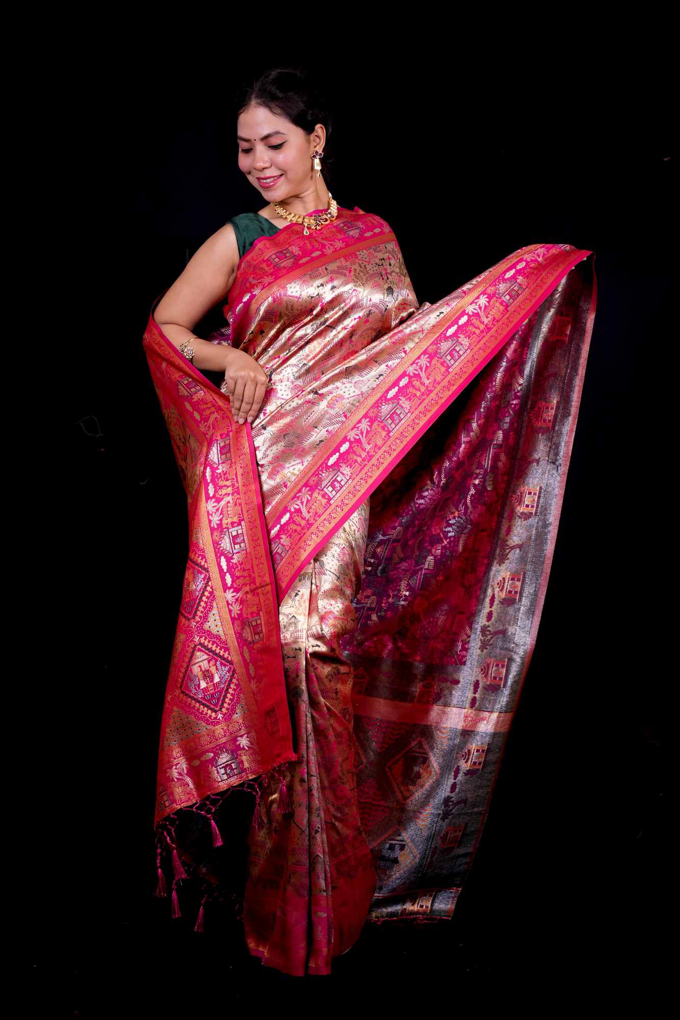Banarasi Minakari work Ready To Wear Saree