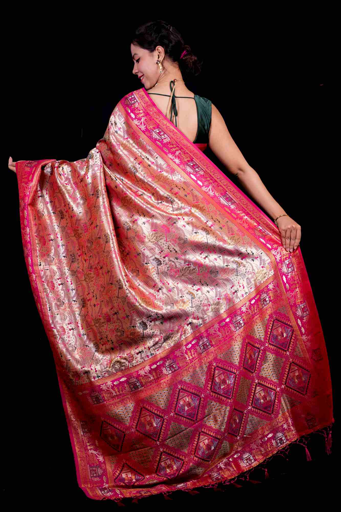Banarasi Minakari work Ready To Wear Saree