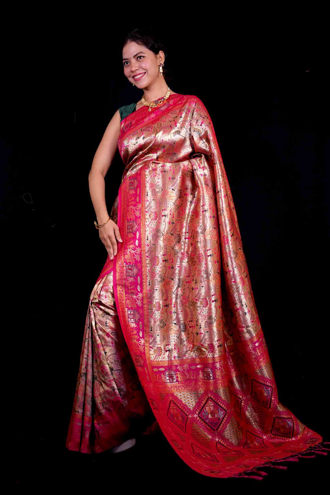 Banarasi Minakari work Ready To Wear Saree