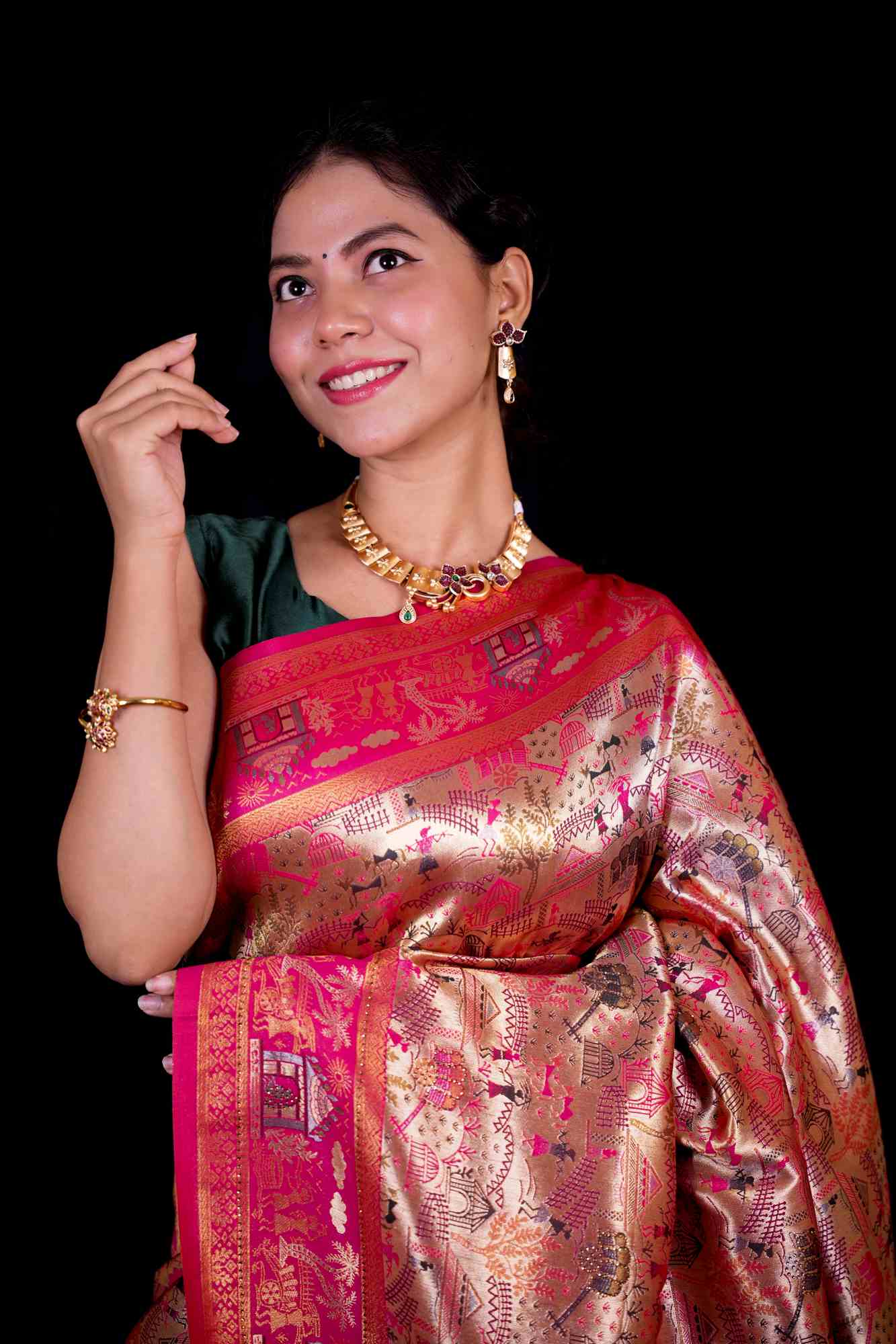 Banarasi Minakari work Ready To Wear Saree