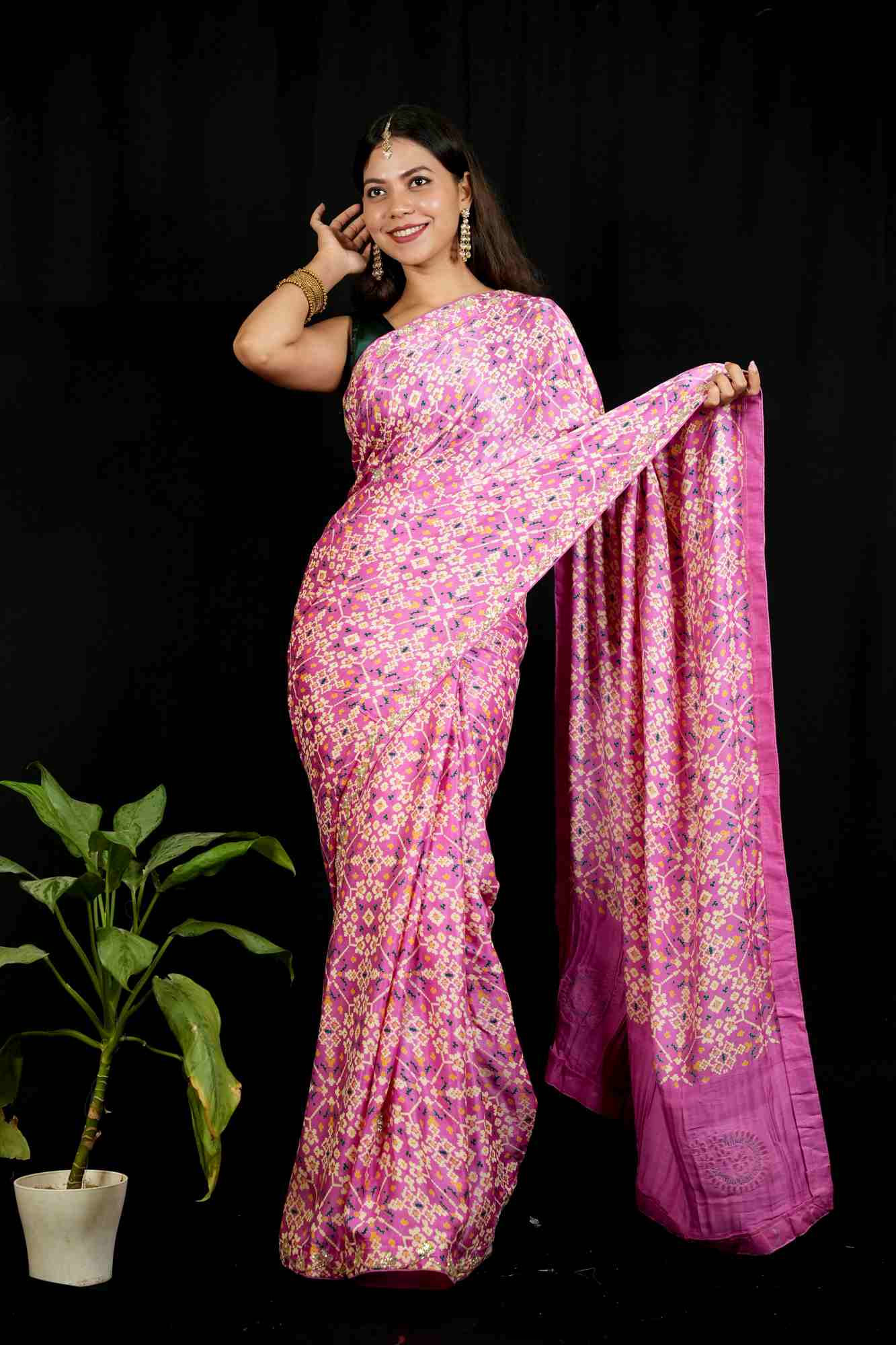 Jaipuri Handcrafted Embroidery Traditional Pallu Wrap In One Minute saree