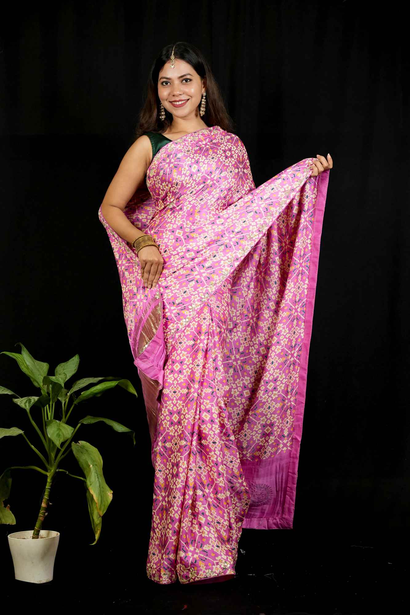 Jaipuri Handcrafted Embroidery Traditional Pallu Wrap In One Minute saree