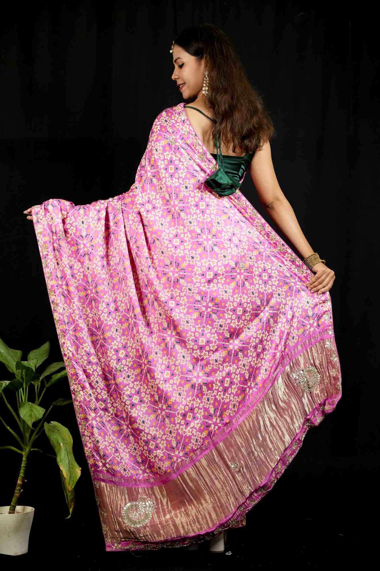 Jaipuri Handcrafted Embroidery Traditional Pallu Wrap In One Minute saree