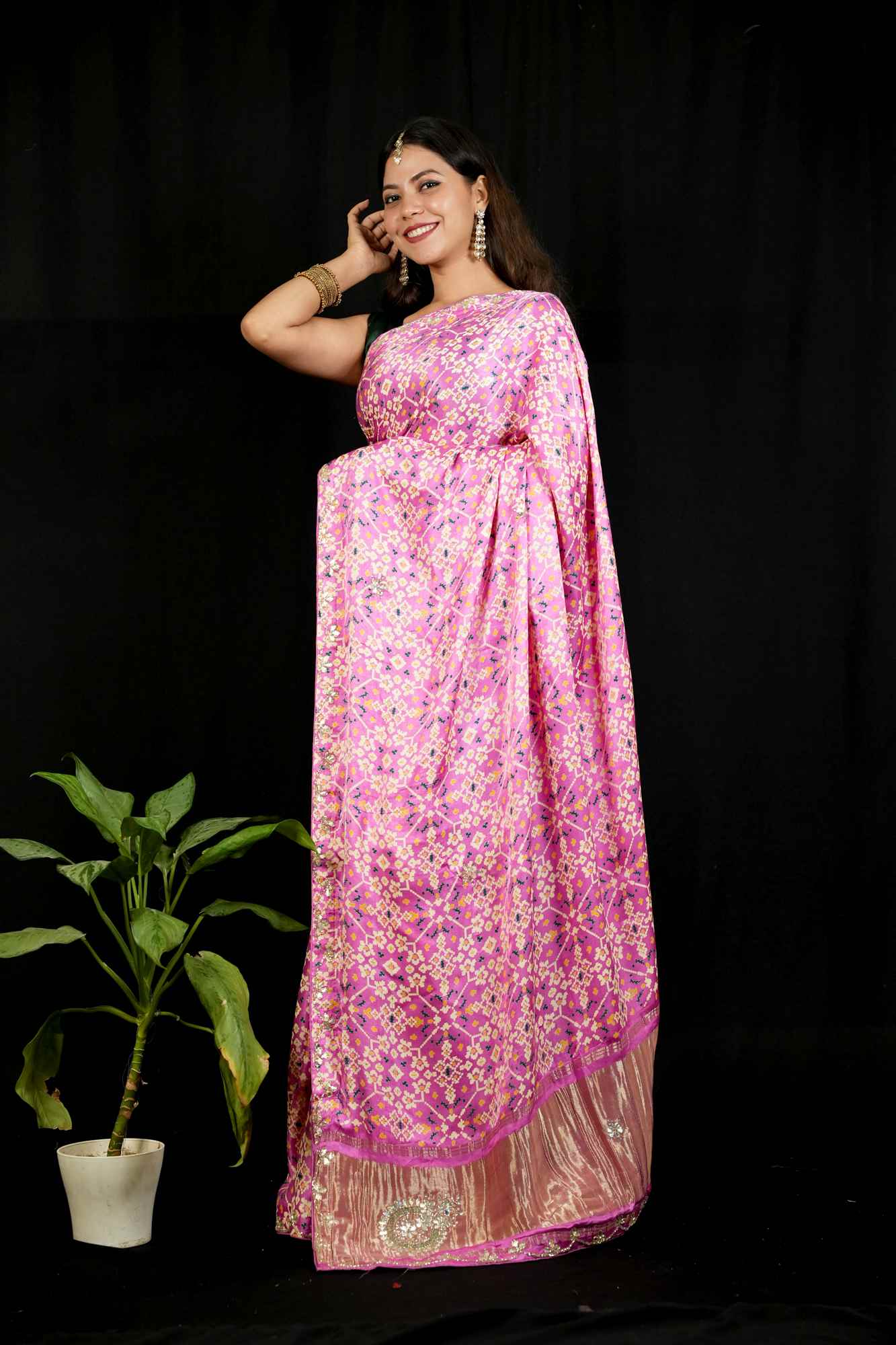 Jaipuri Handcrafted Embroidery Traditional Pallu Wrap In One Minute saree