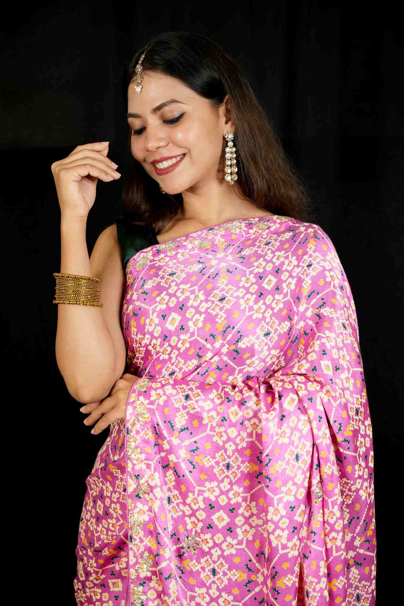 Jaipuri Handcrafted Embroidery Traditional Pallu Wrap In One Minute saree