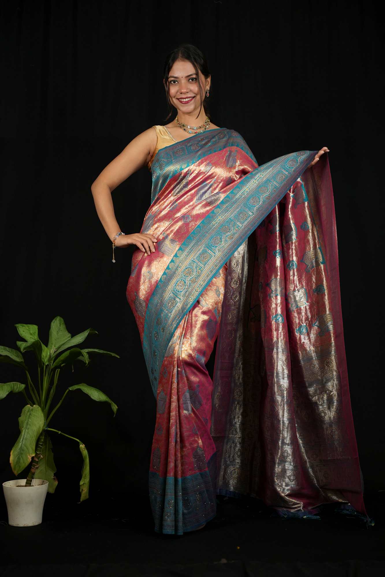 Kanchipuram ready to wear saree