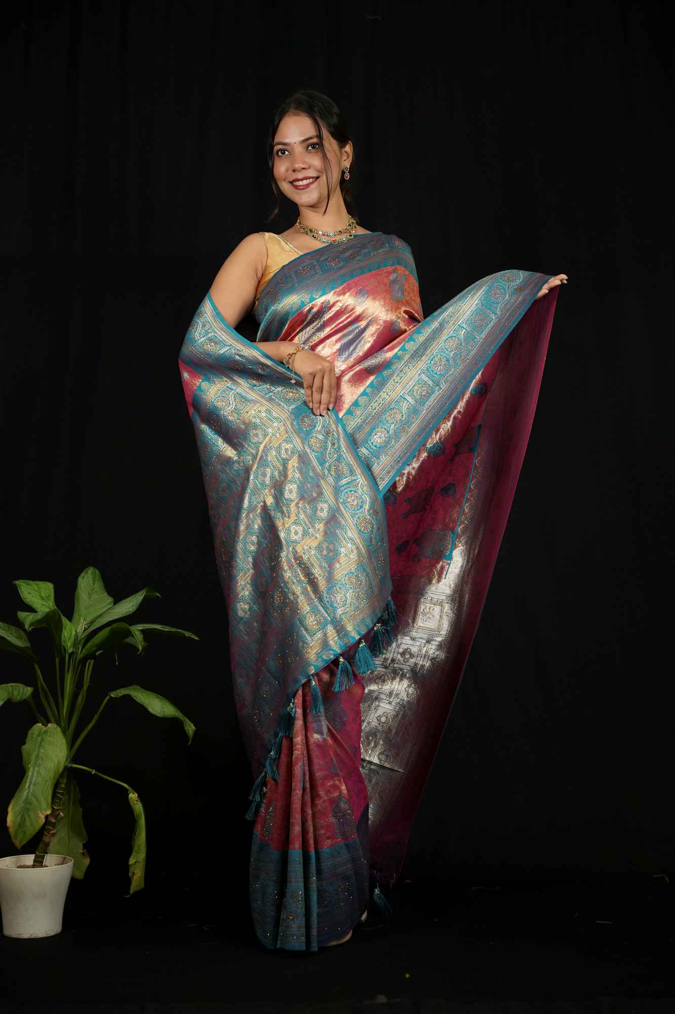 Kanchipuram ready to wear saree