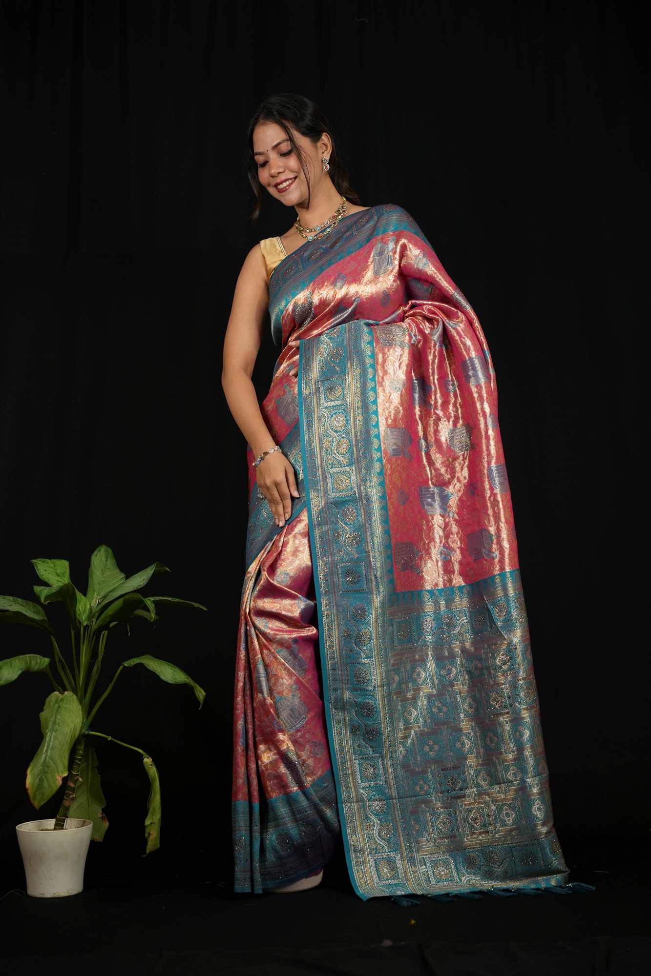 Kanchipuram ready to wear saree