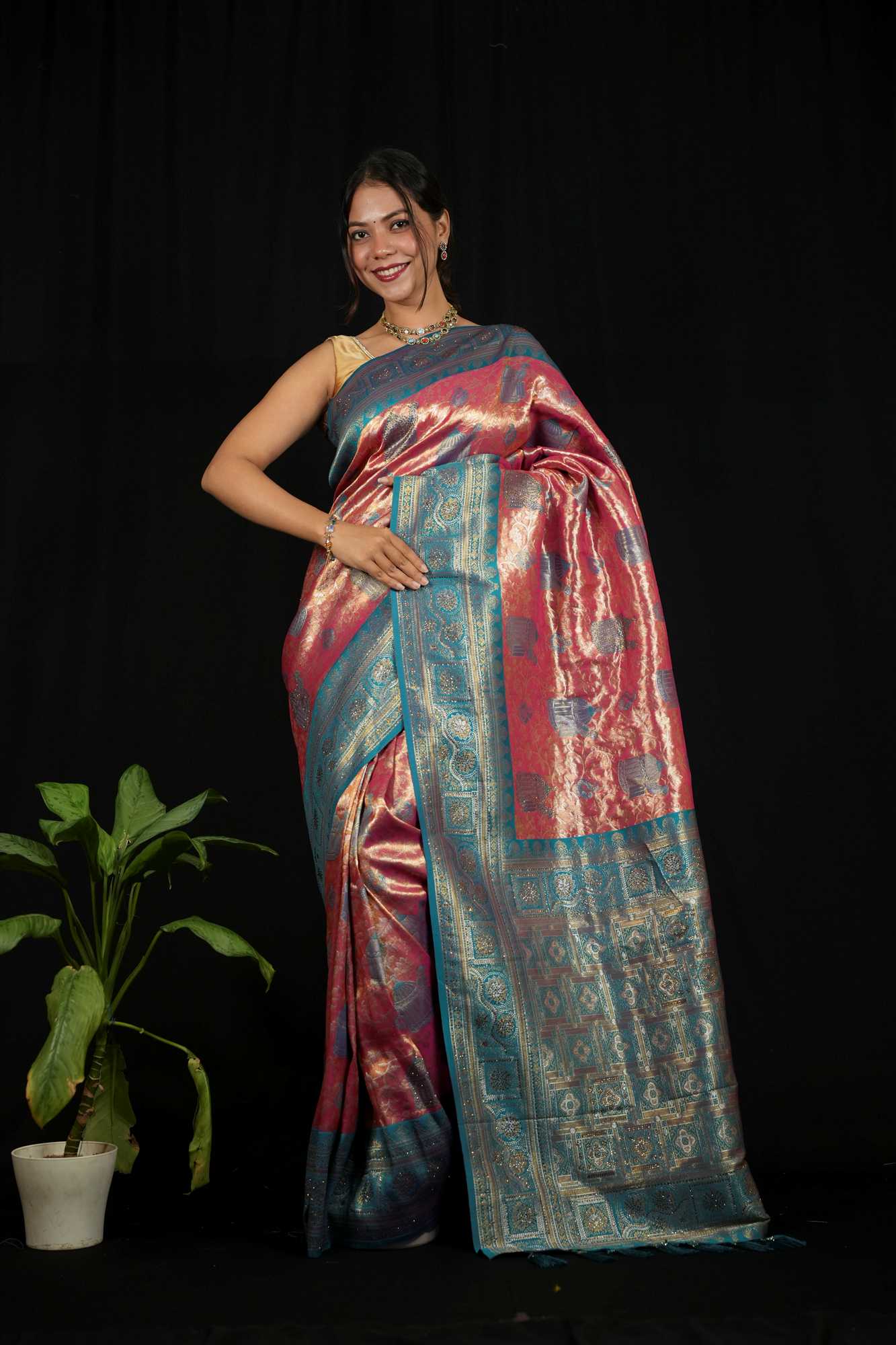 Kanchipuram ready to wear saree