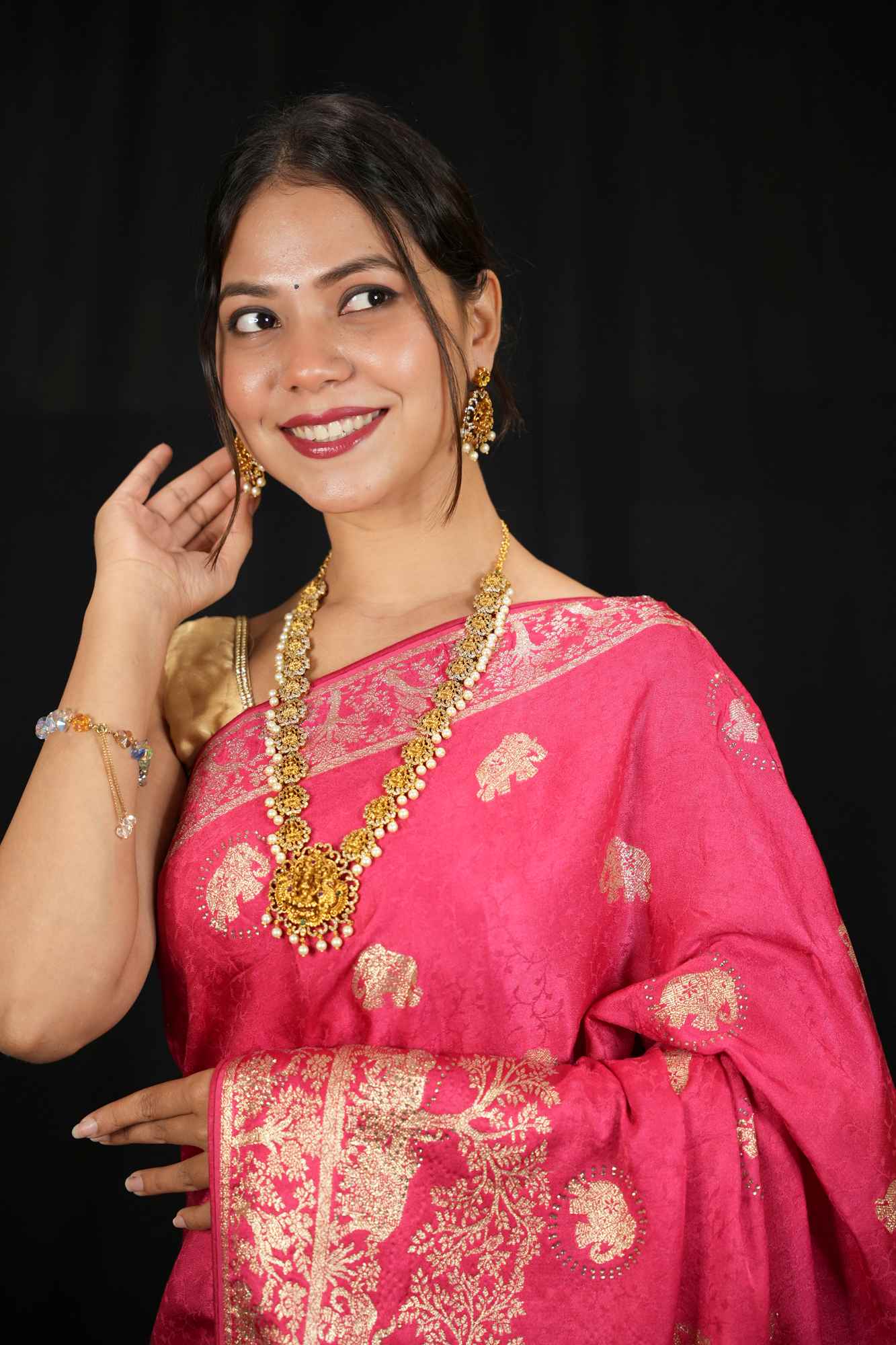 Karwachauth Special - Banarasi Sequin Embellished Ready to Wear Saree