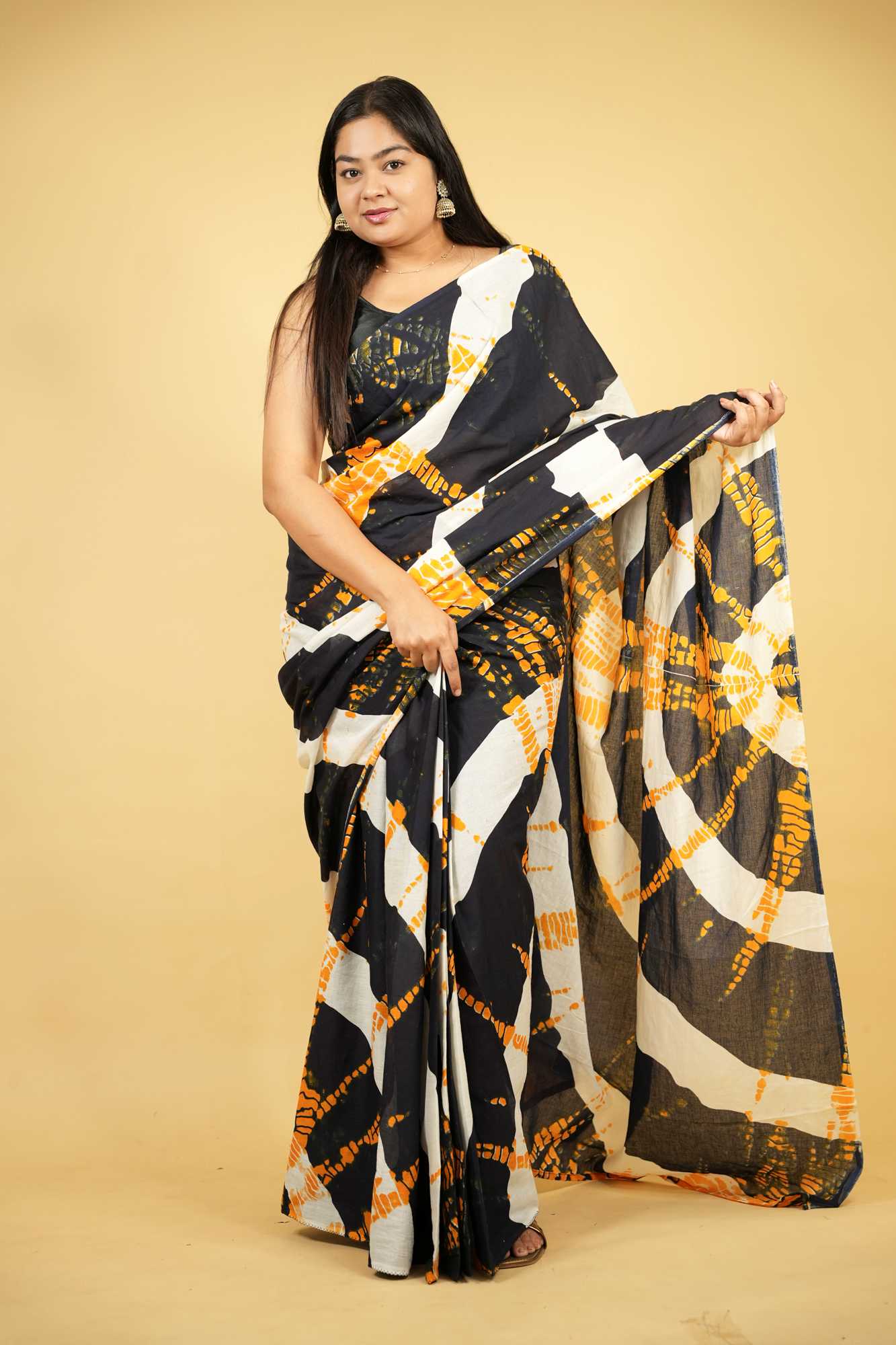 Mulmul Cotton Jaipuri Printed Ready to wear Saree