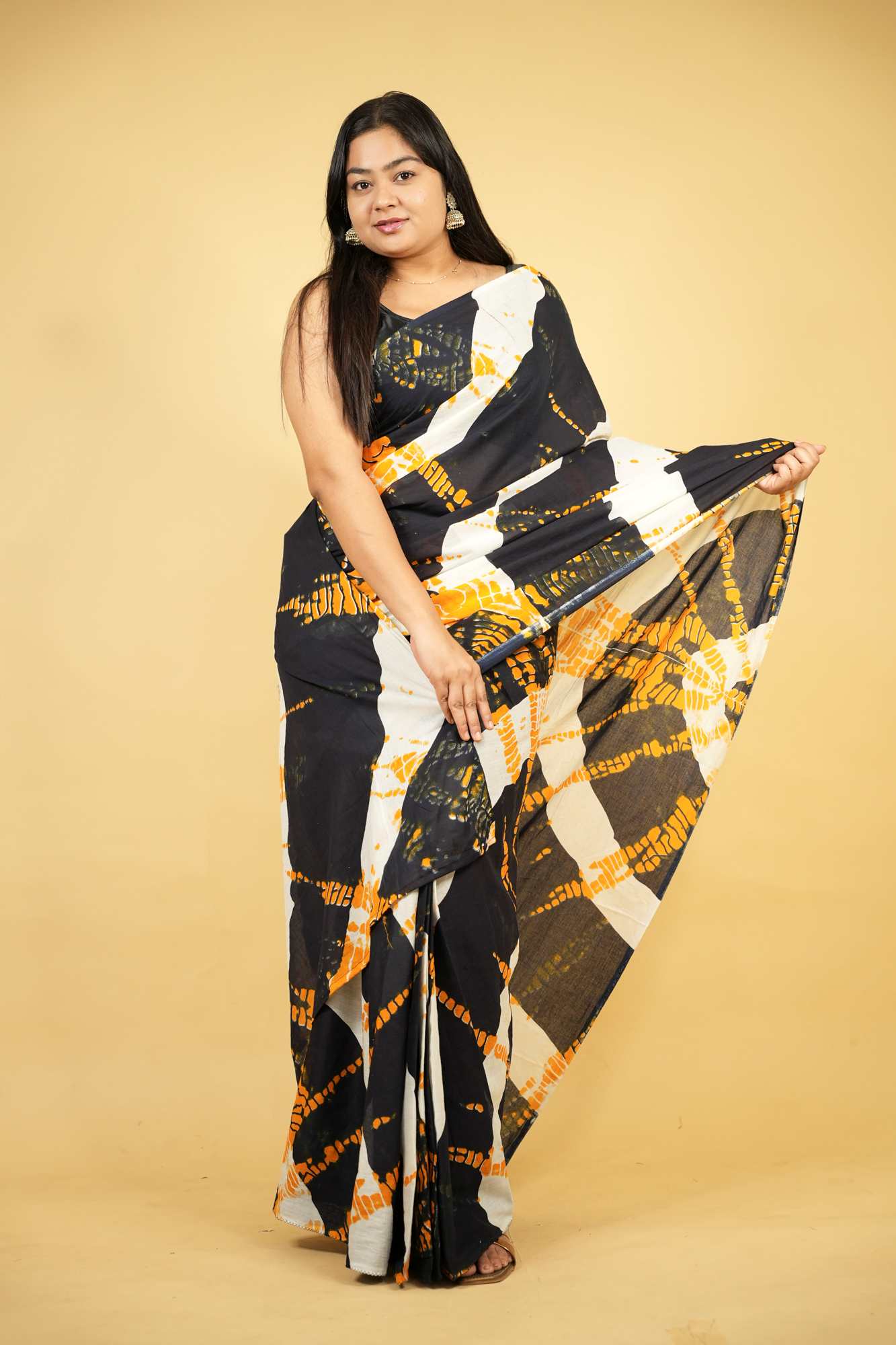 Mulmul Cotton Jaipuri Printed Ready to wear Saree