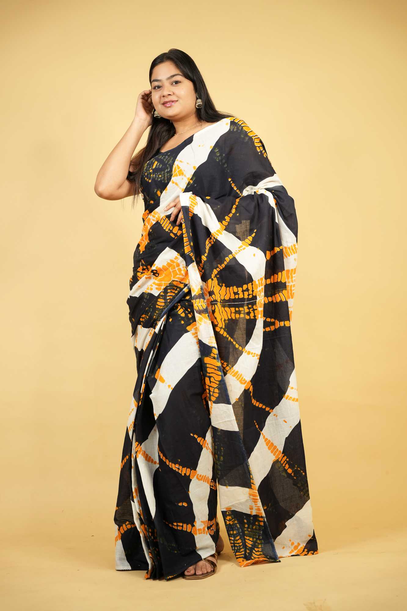 Mulmul Cotton Jaipuri Printed Ready to wear Saree