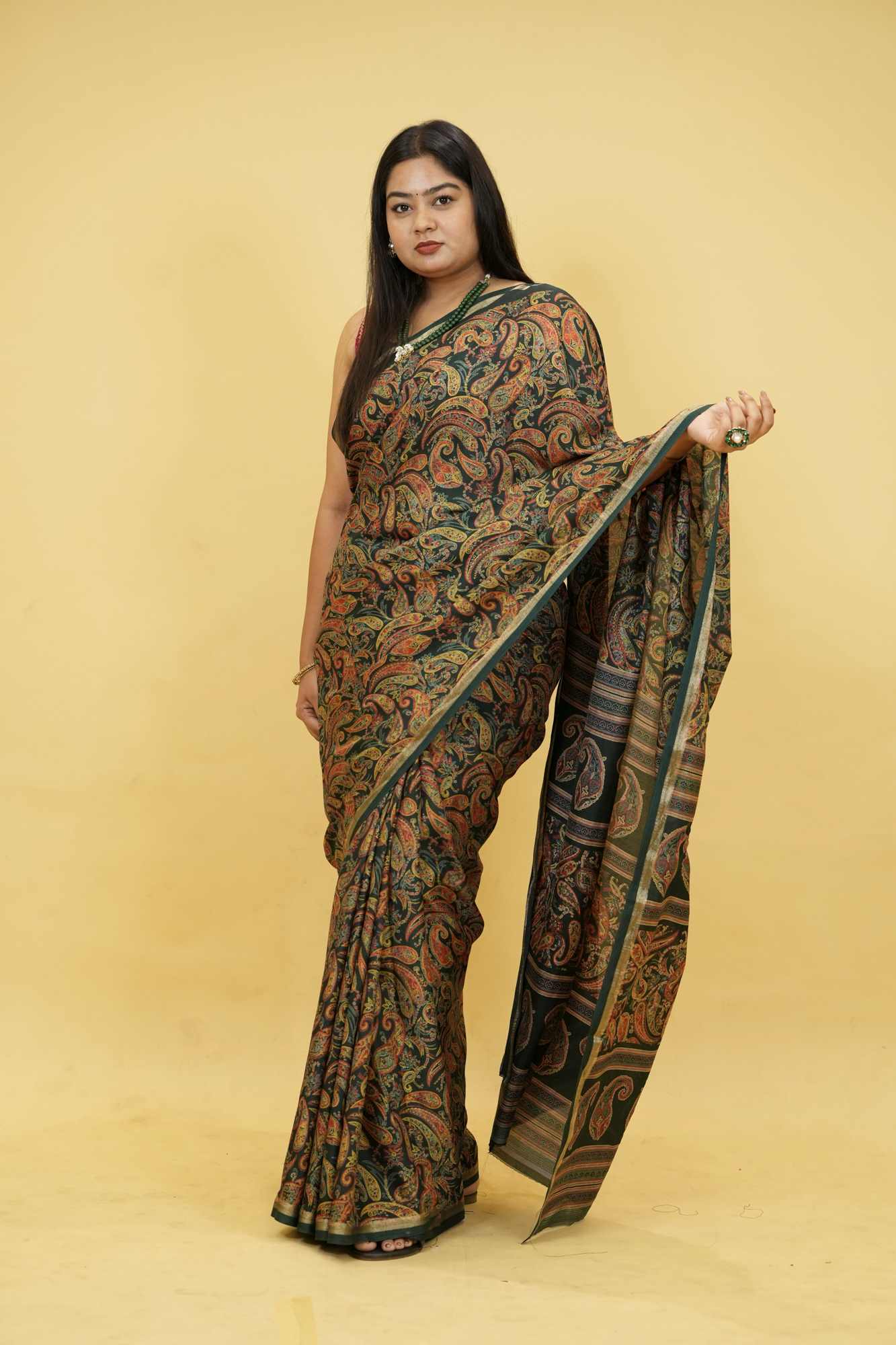Beautiful Kashmiri Pashmina print ready to wear saree