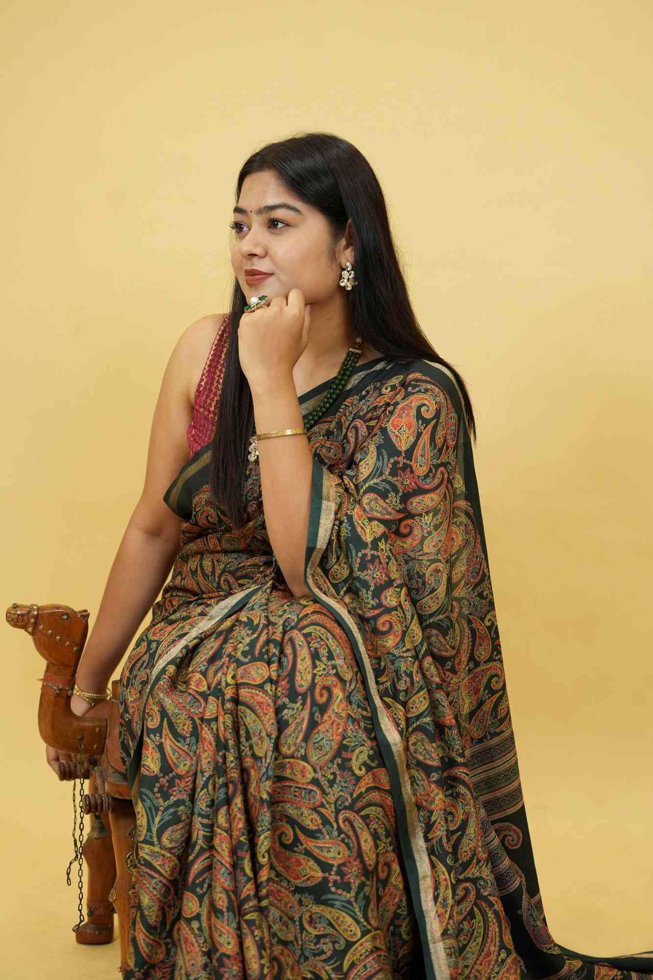 Beautiful Kashmiri Pashmina print ready to wear saree