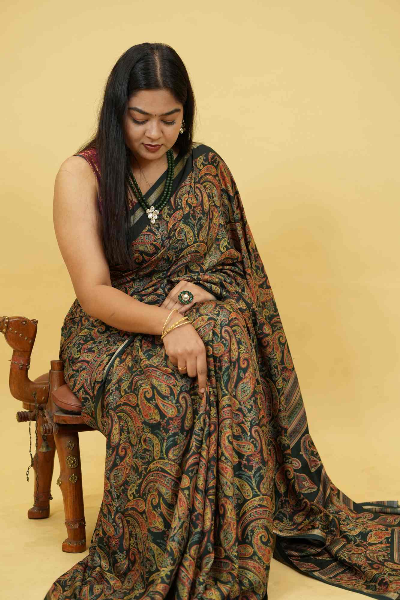 Beautiful Kashmiri Pashmina print ready to wear saree