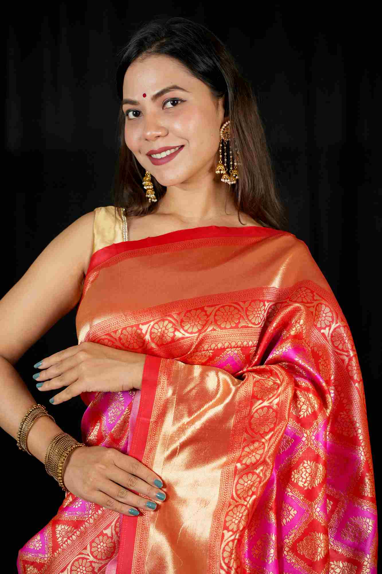 Banarasi with Meena weave Ready To Wear Saree