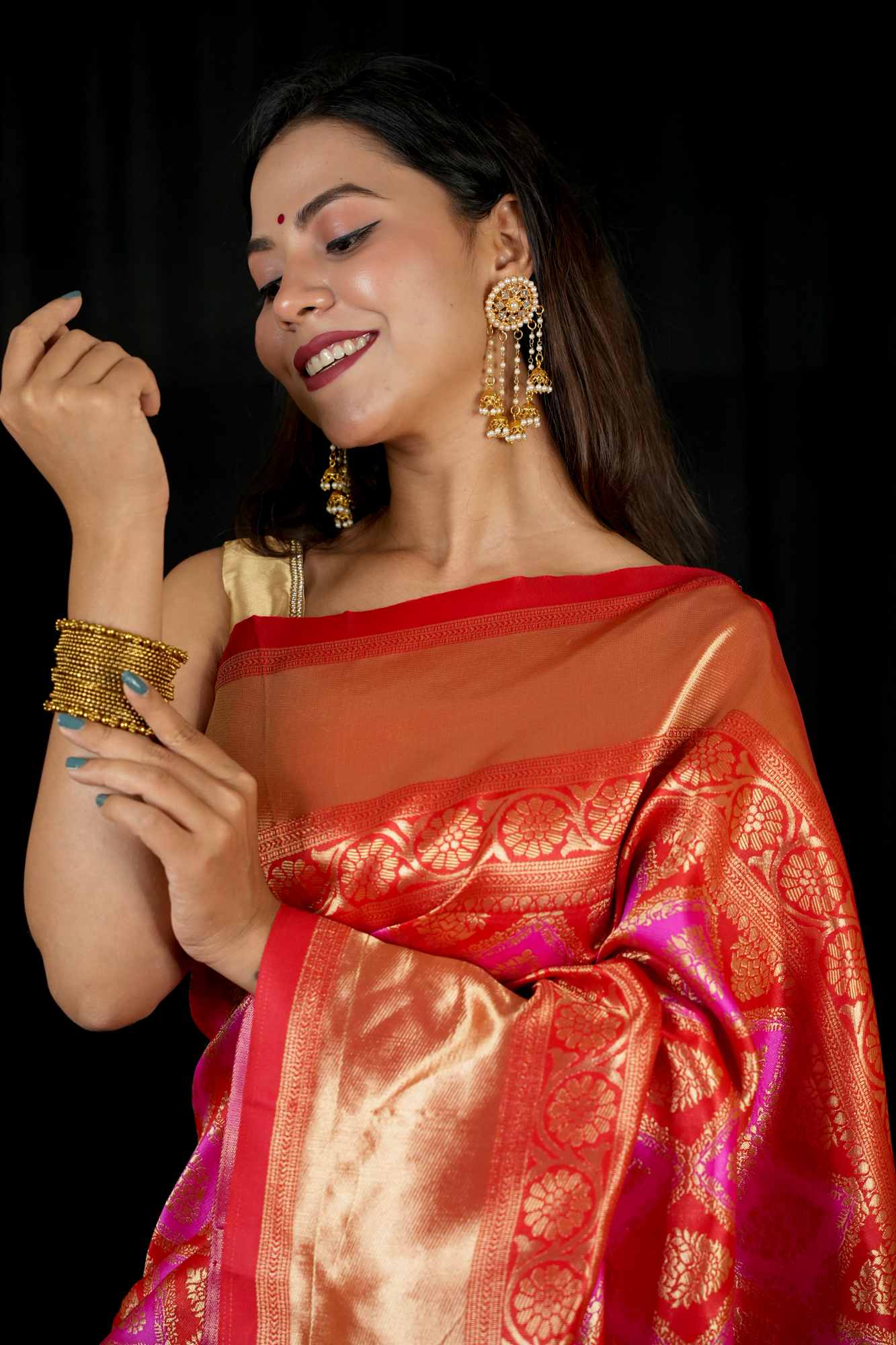 Banarasi with Meena weave Ready To Wear Saree