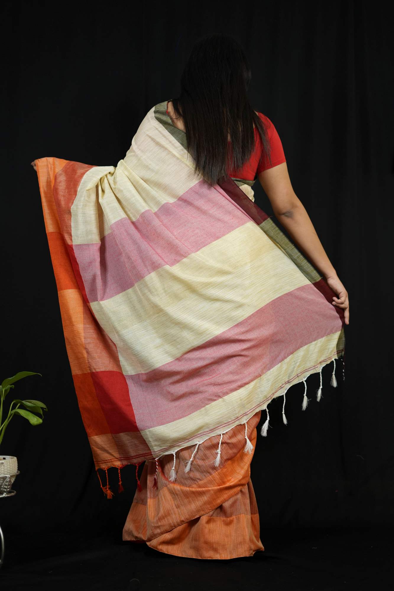 Traditional Weaving Jhute Cotton Ready to Wear Saree