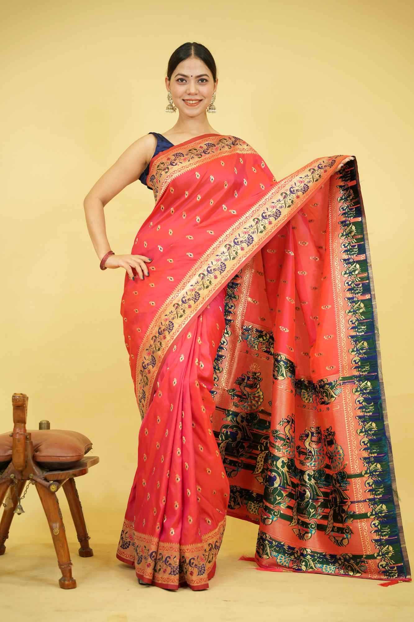 Gorgeous Paithani inspired Ready to Wear Saree