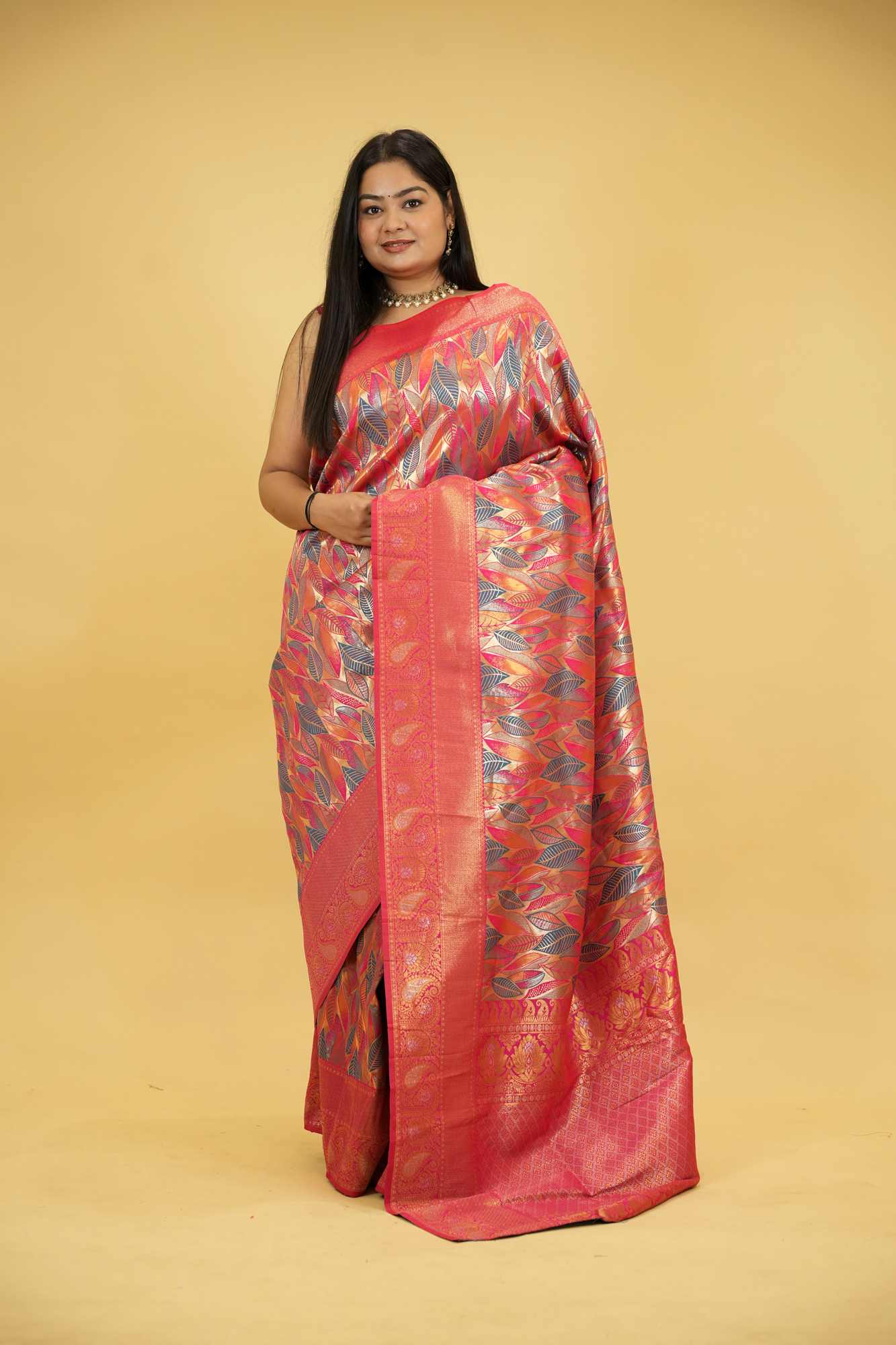 Dhoop Chaav Pink Toned Soft Silk Kanjivaram With zari woven Wrap in 1 minute saree