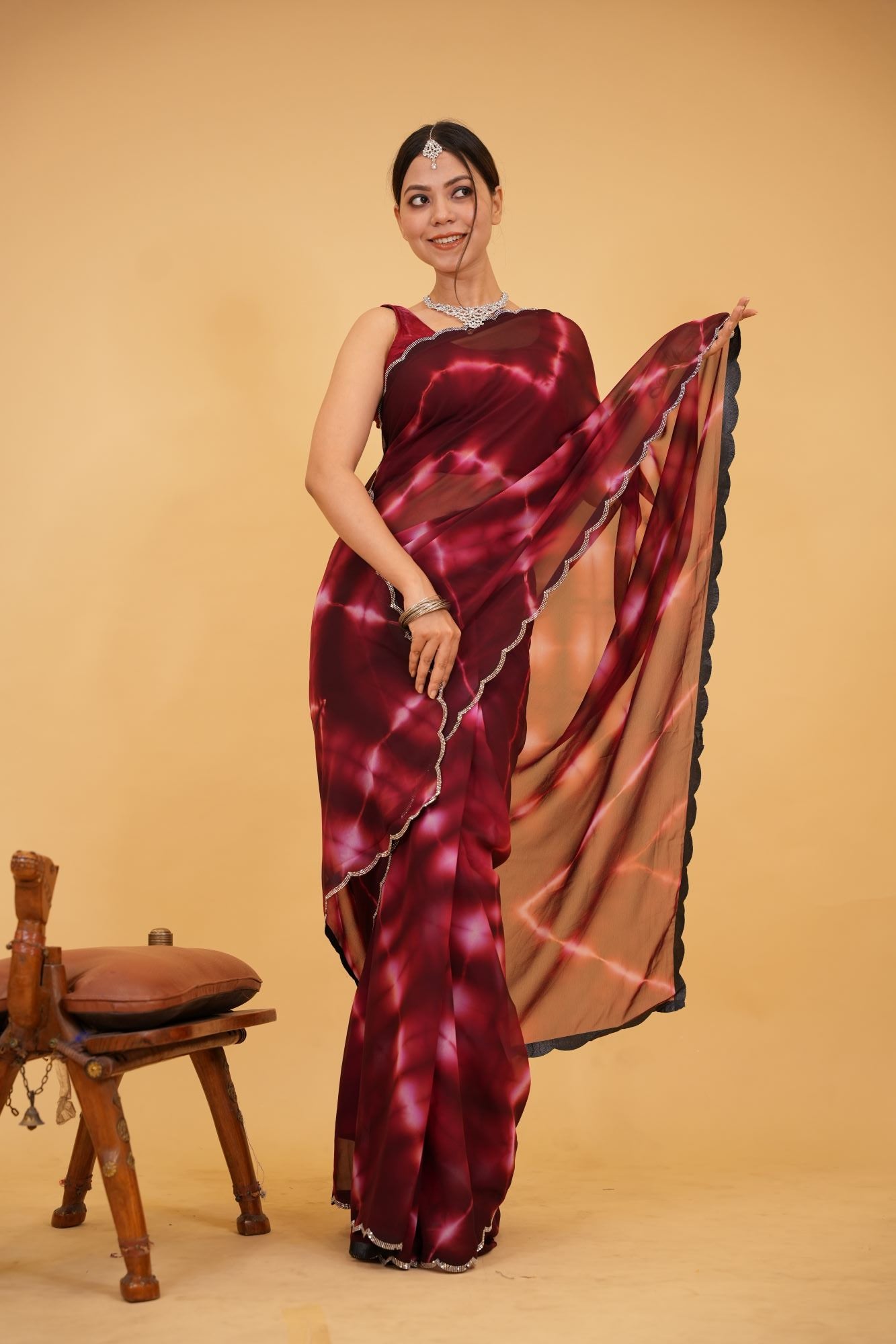 Breezy Tie and Dye Georgetta ready to wear saree