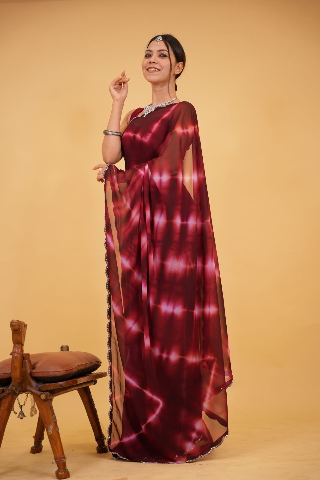 Breezy Tie and Dye Georgetta ready to wear saree