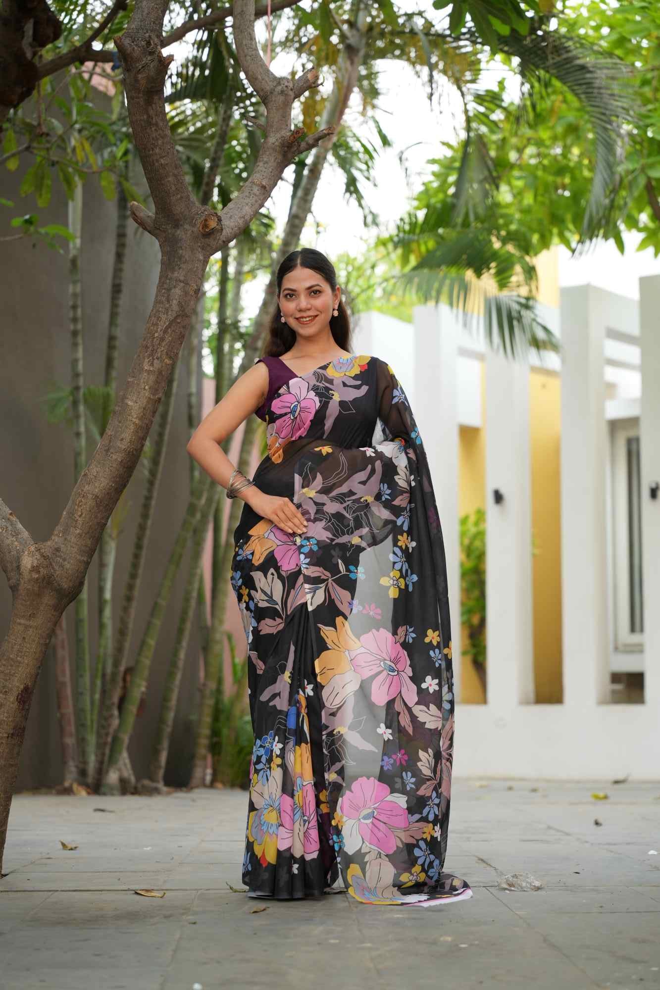 Georgette Summery Prestitched Ready to Wear Saree