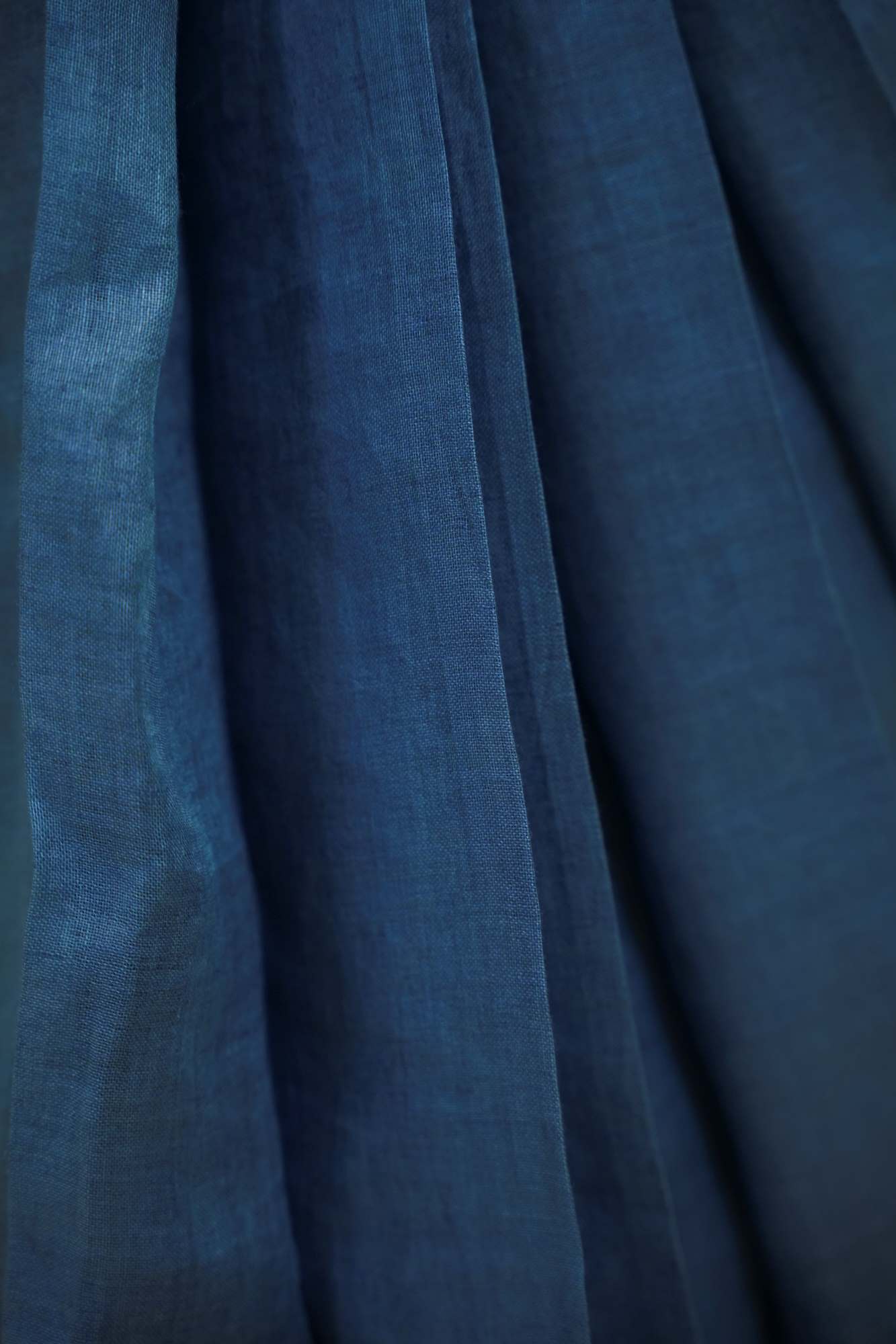 Blue Linen Silk Ready to wear Saree with Hand Woven & Floral Embroidery Work