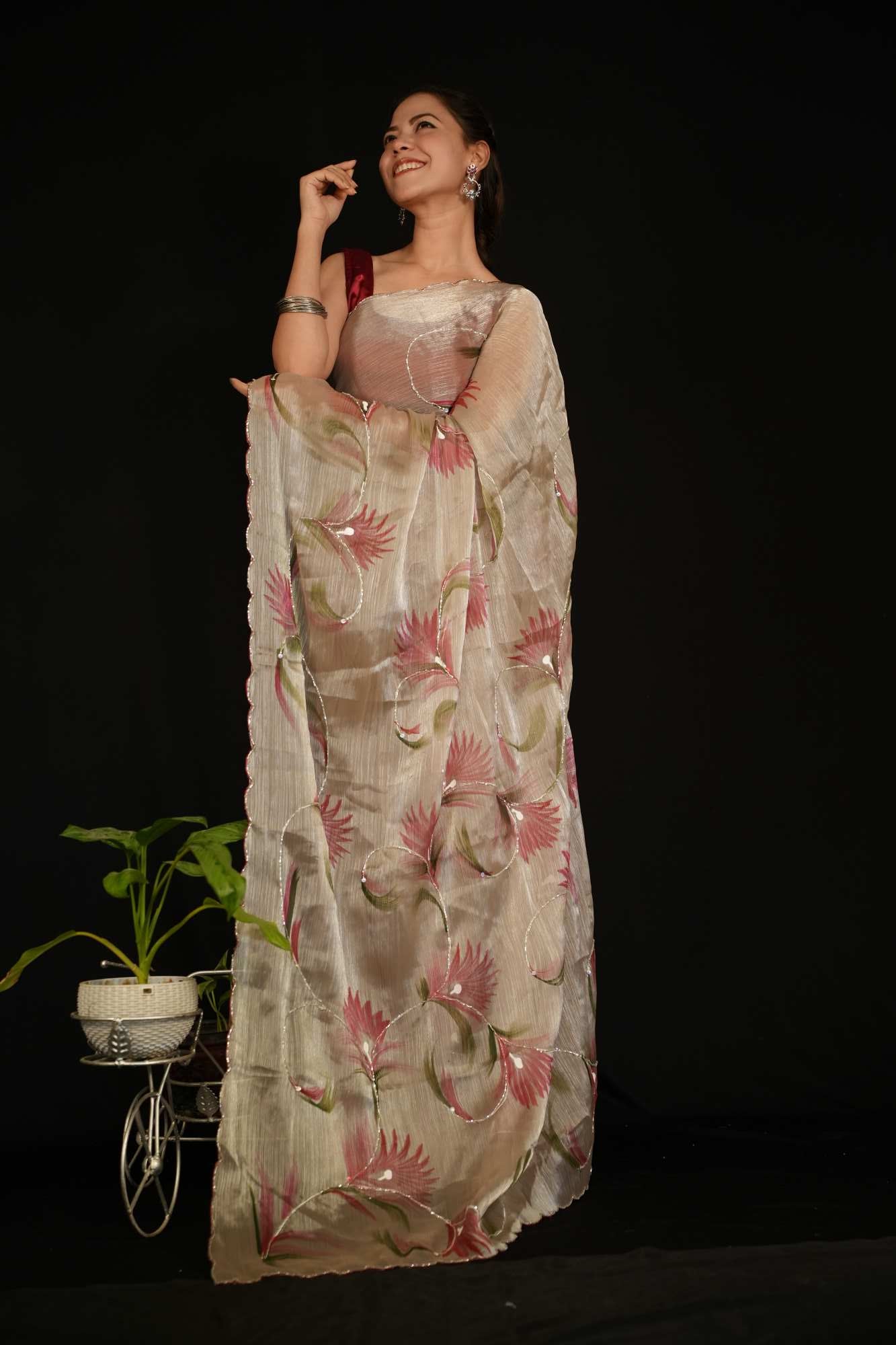 Ready to Wear One Minute Sarees Prestitched Sarees customised Plus Size