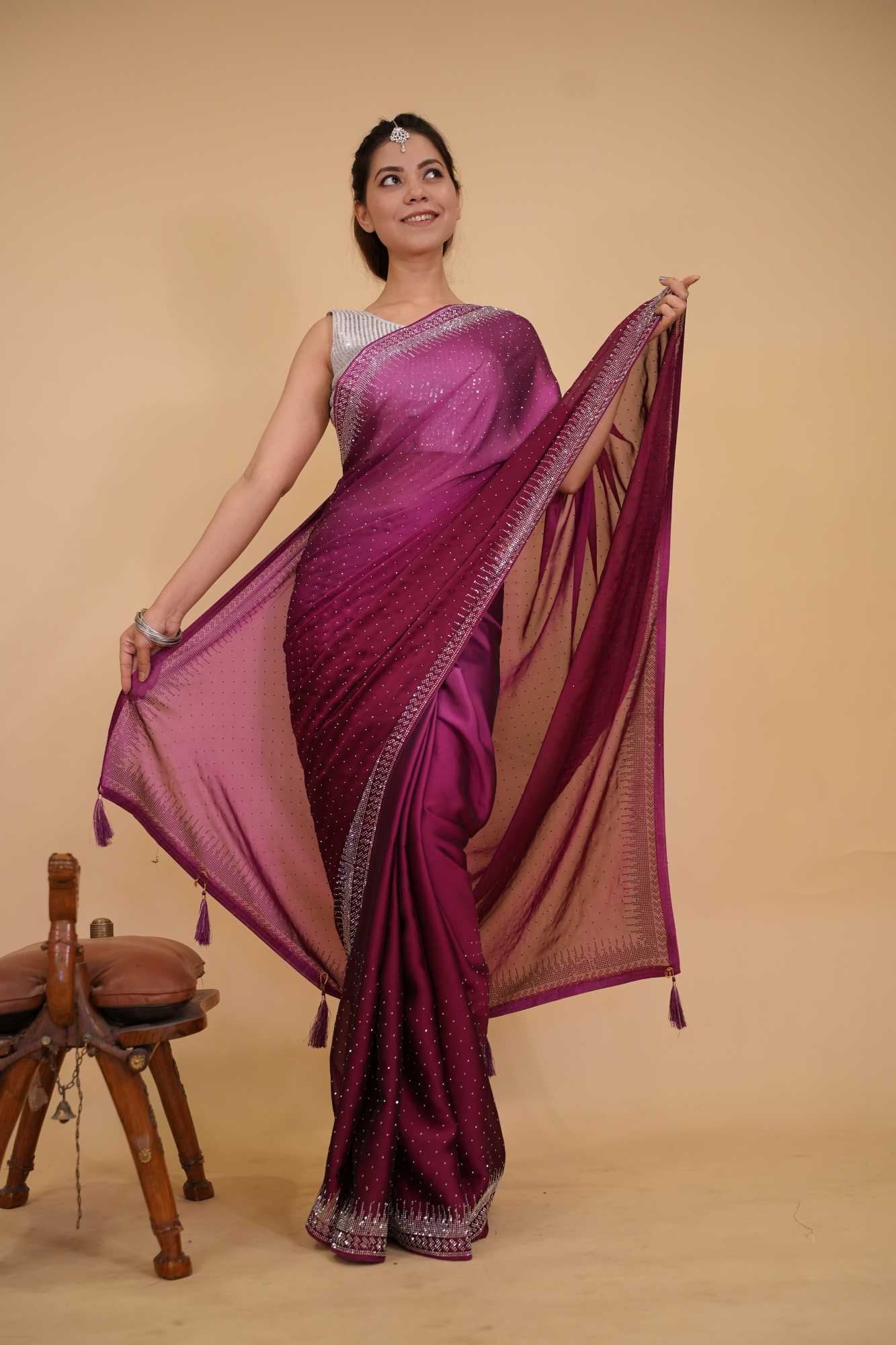 Ready to Wear One Minute Sarees Prestitched Sarees customised Plus Size