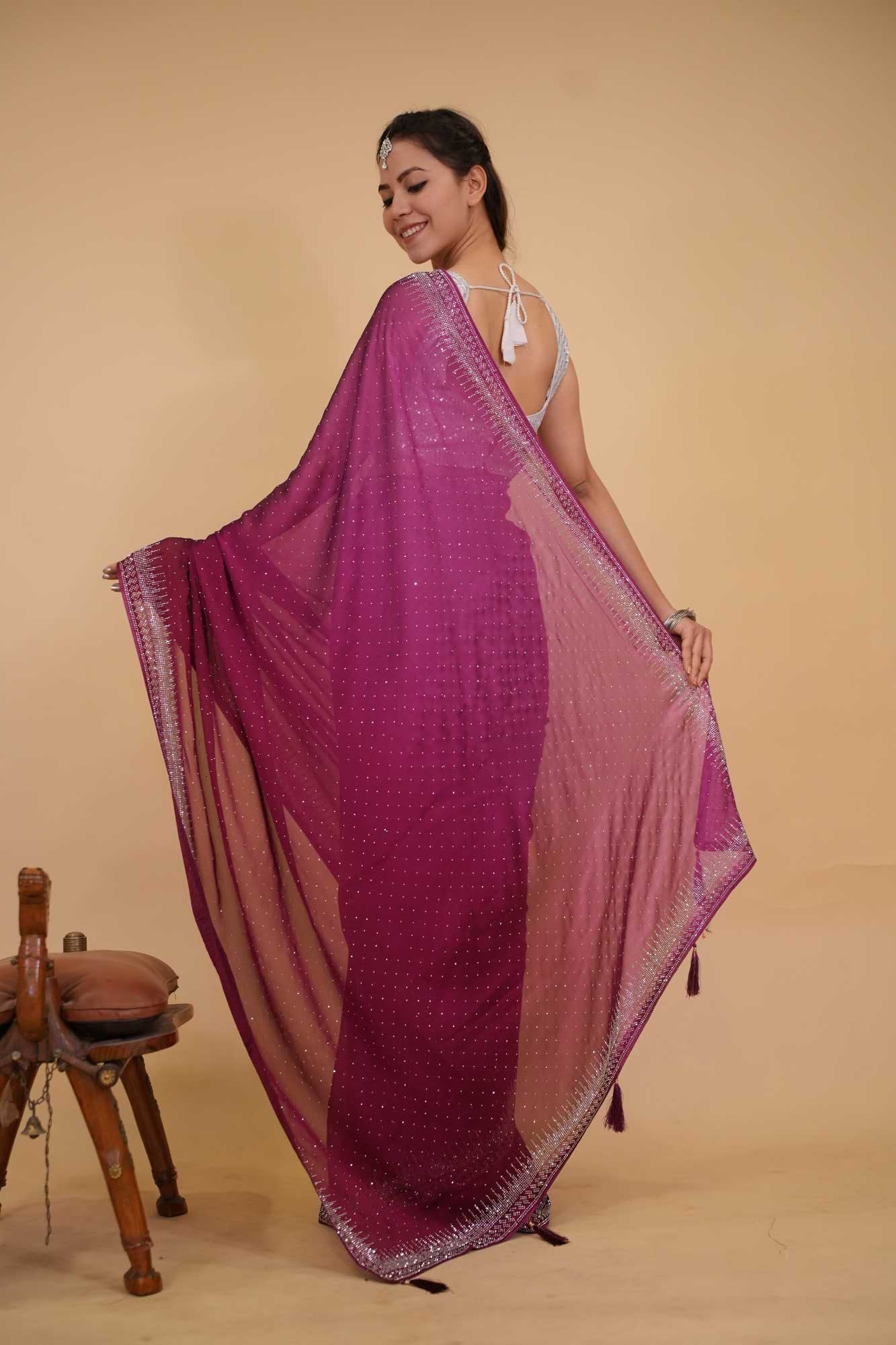 Ready to Wear One Minute Sarees Prestitched Sarees customised Plus Size