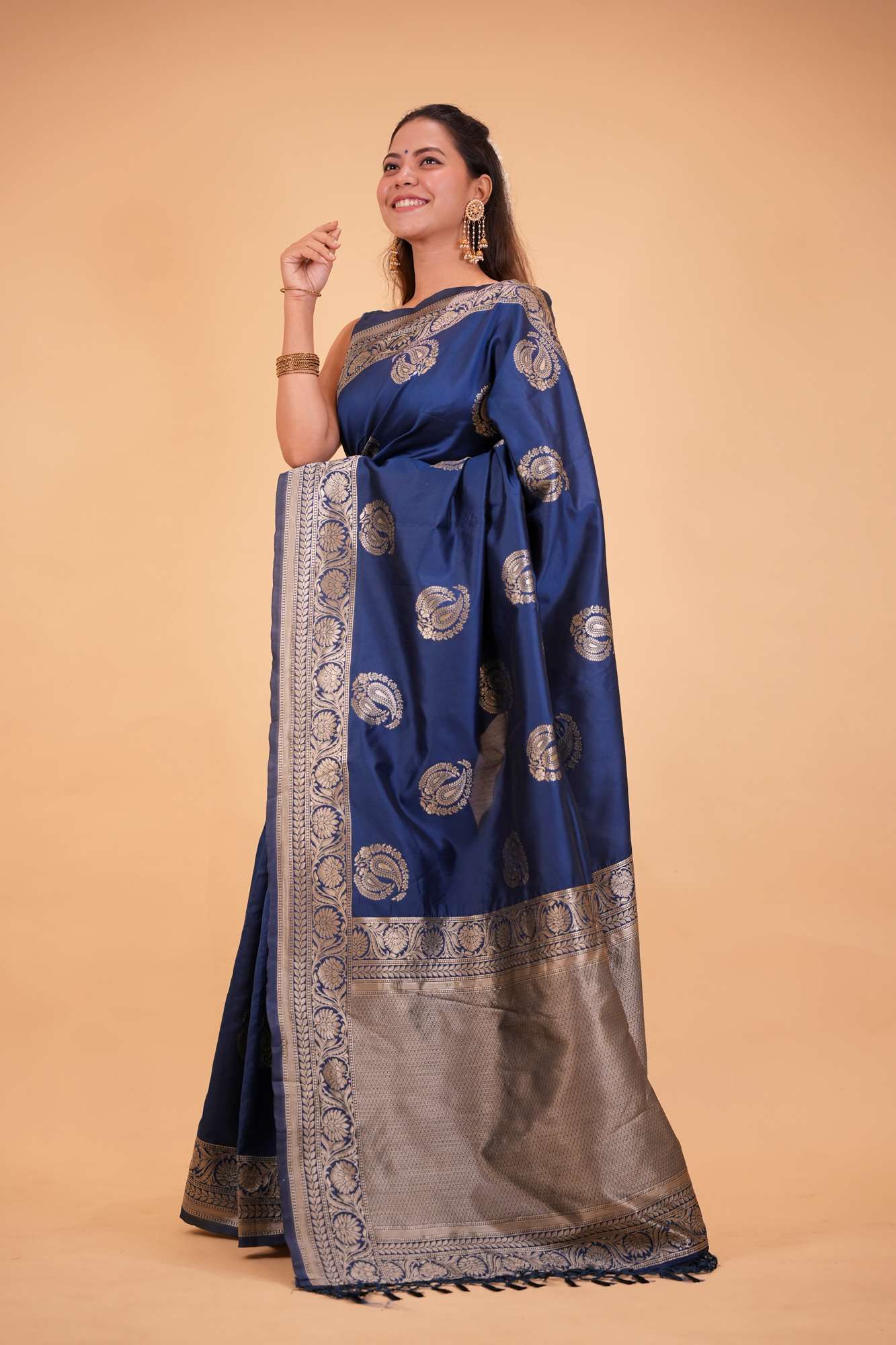 Silk with Intricate Zari Woven Design Ready To Wear Saree