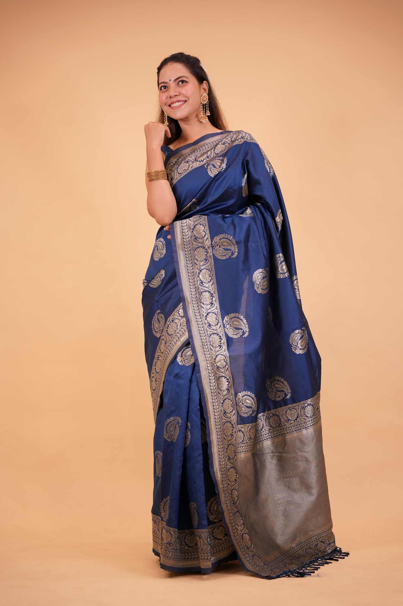 Silk with Intricate Zari Woven Design Ready To Wear Saree