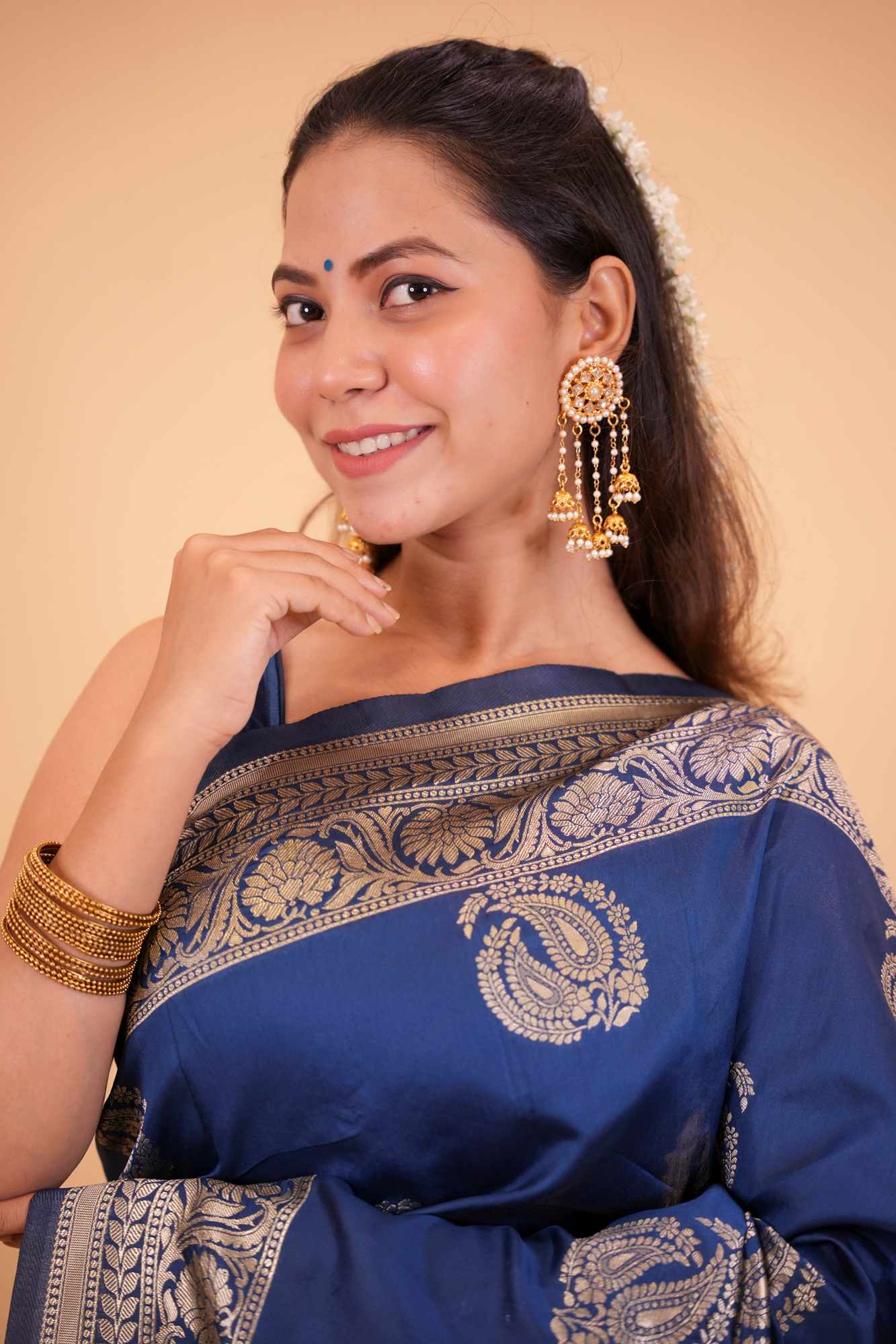 Silk with Intricate Zari Woven Design Ready To Wear Saree