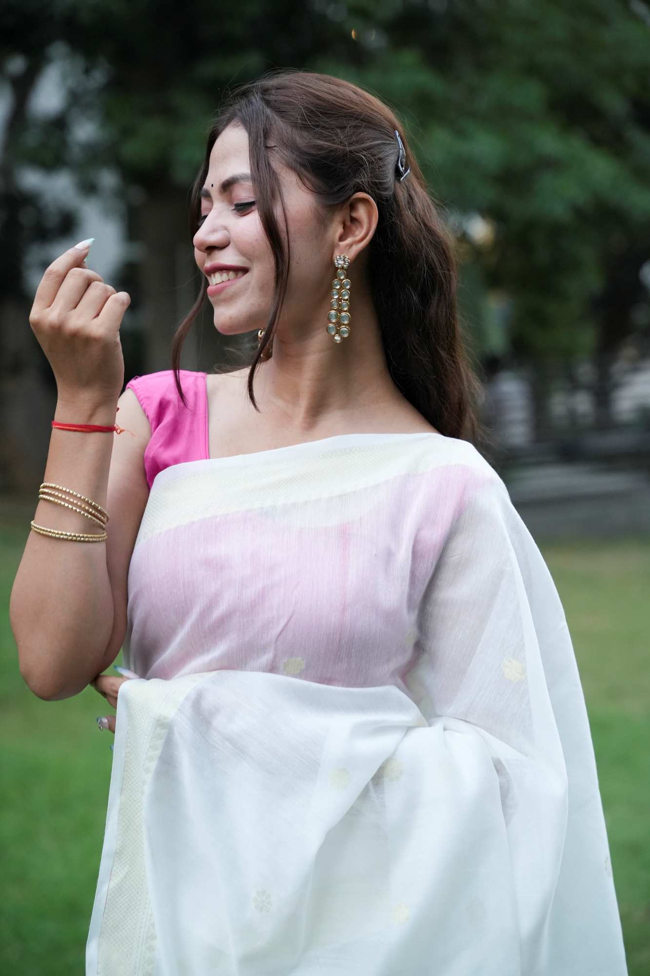 Madurai Soft Cotton with Anchal Zari Work Contrast Pallu Ready To Wear Saree