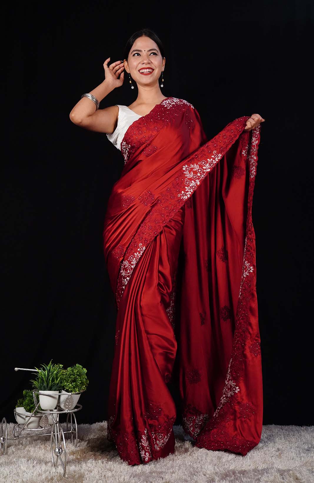 Ready to Wear One Minute Sarees Prestitched Sarees customised Plus Size