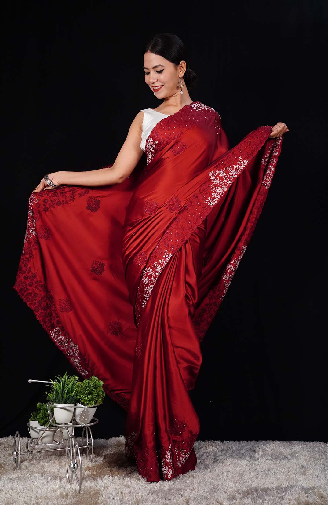 Ready to Wear One Minute Sarees Prestitched Sarees customised Plus Size