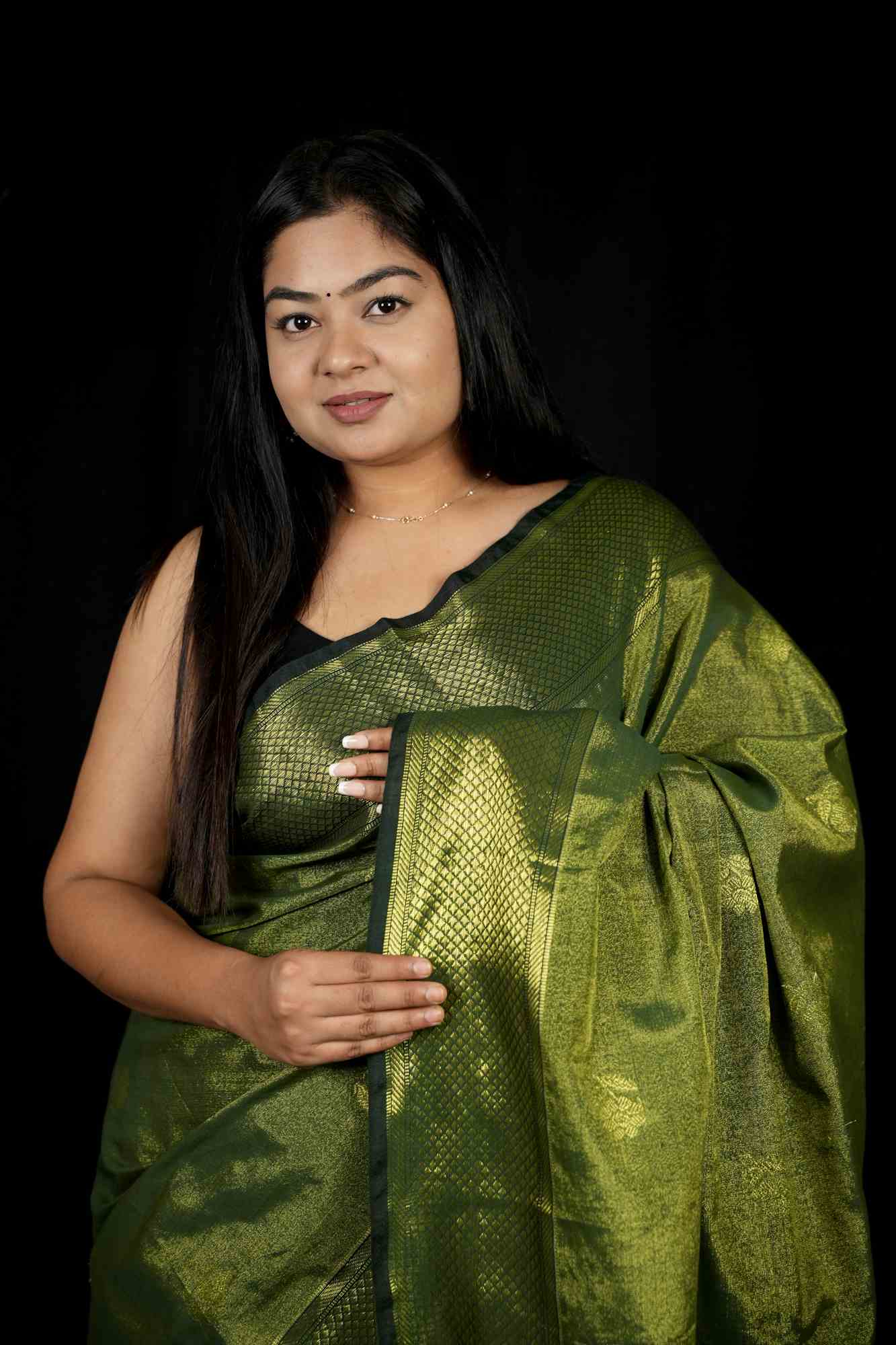 Cotton with Checked Weave & Border Ready To Wear Saree