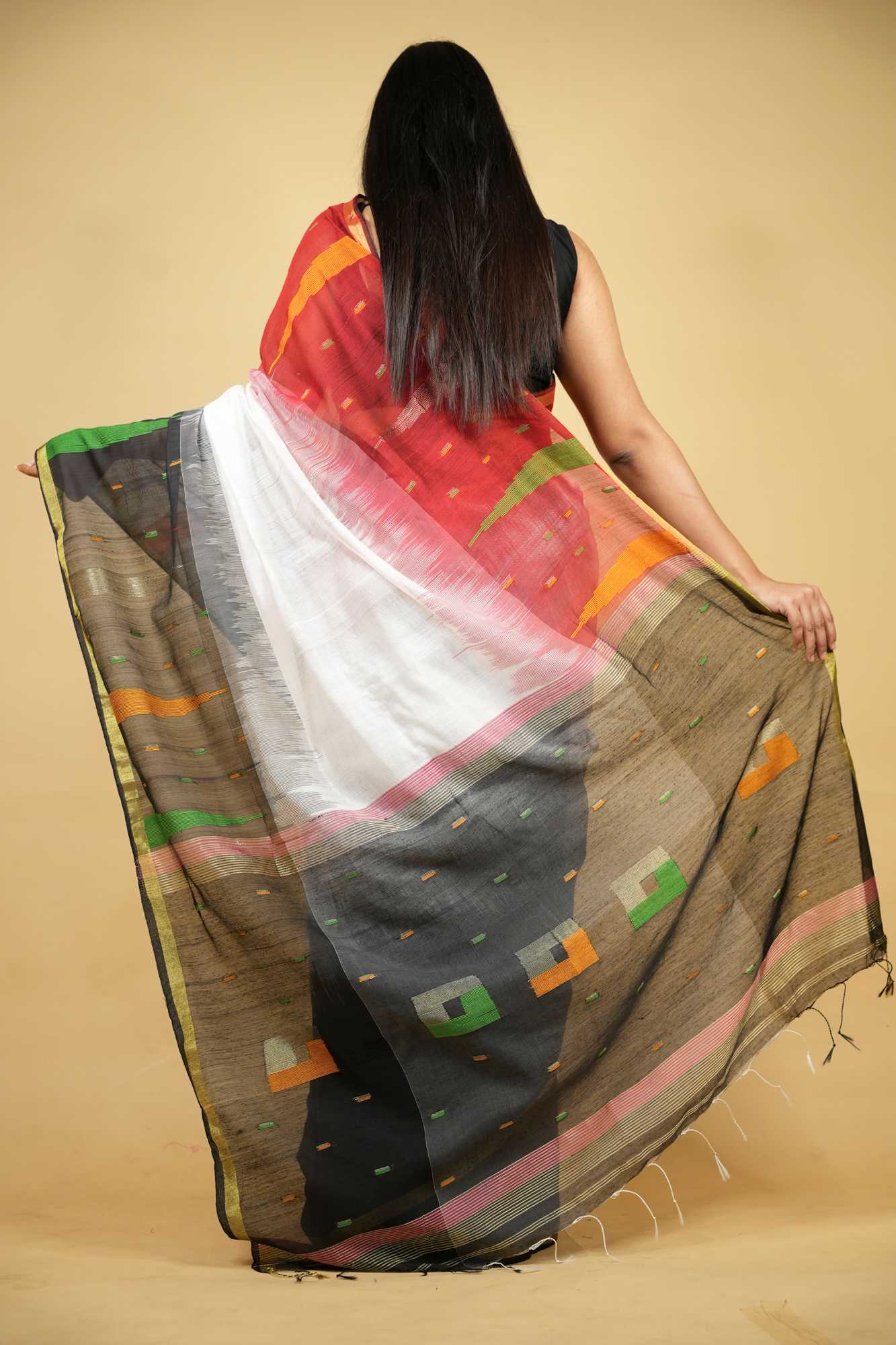 Cotton-Silk with Ganga Jamuna Border Ready To Wear Saree