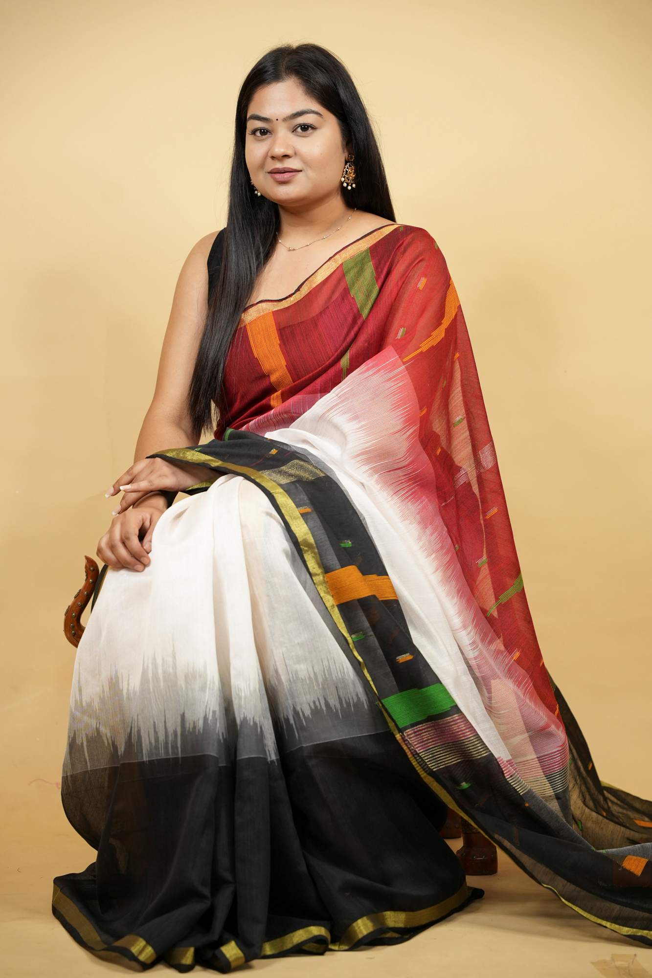 Cotton-Silk with Ganga Jamuna Border Ready To Wear Saree
