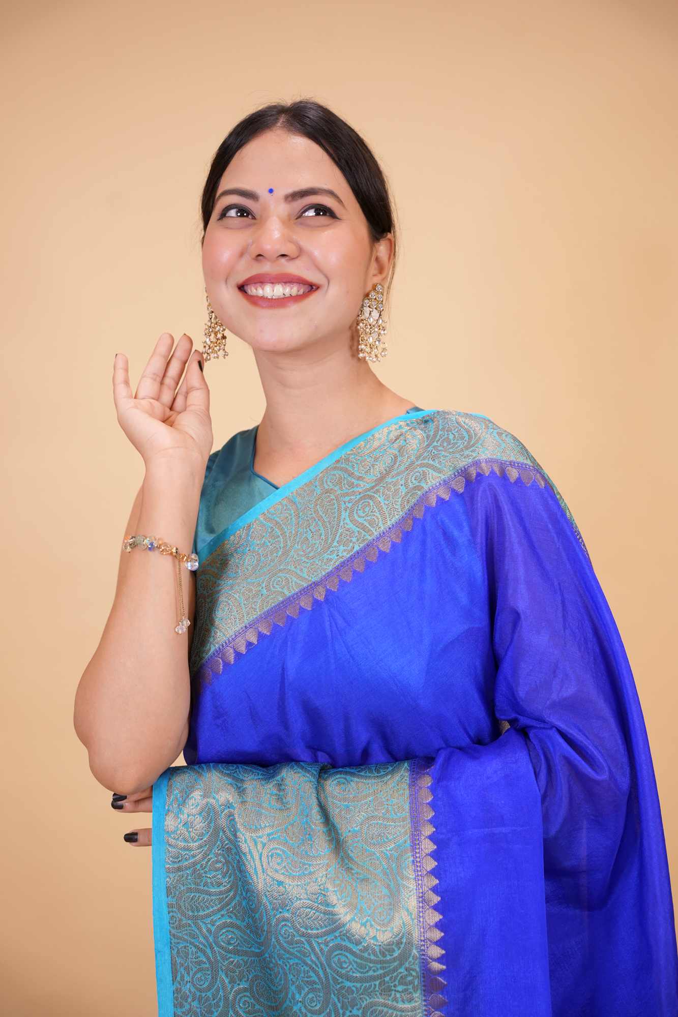 Soft Warm Silk with Contrast Zari Big Border and Rich Pallu Ready To Wear Saree