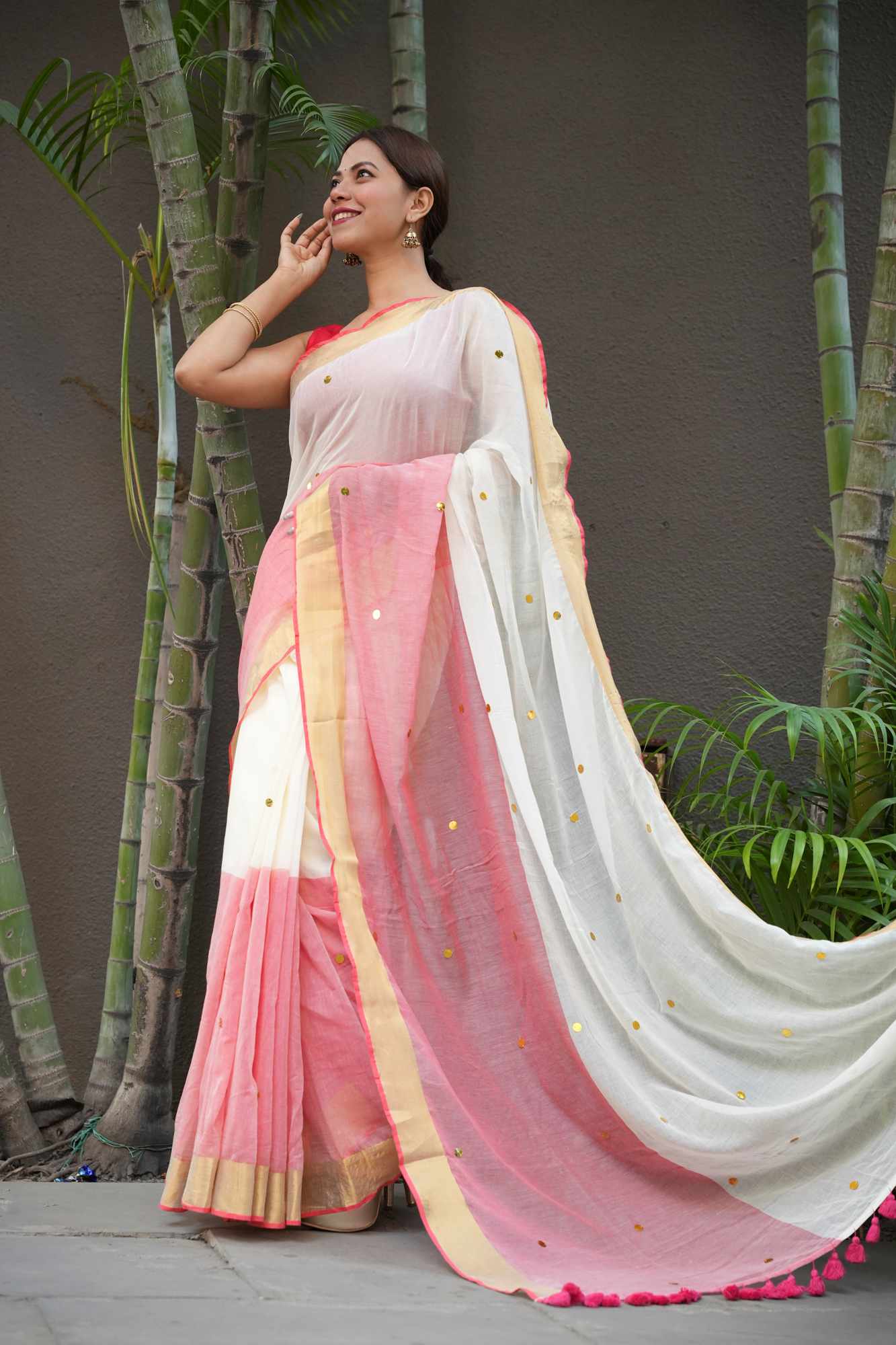 The Softest Shade of Grace — Our Blush & Ivory Handloom Ready to Wear Saree