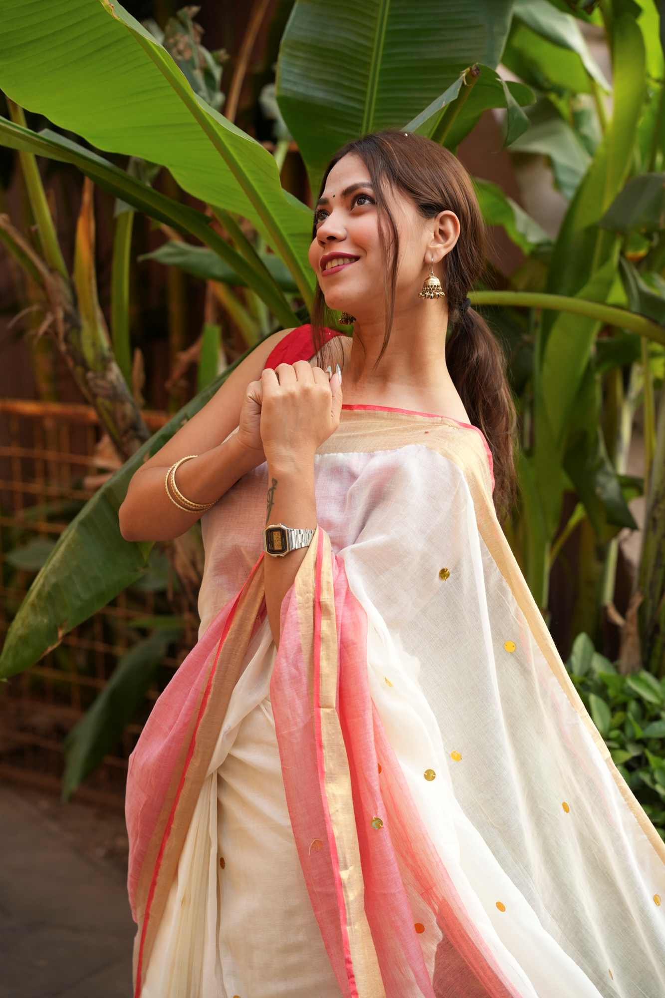 The Softest Shade of Grace — Our Blush & Ivory Handloom Ready to Wear Saree