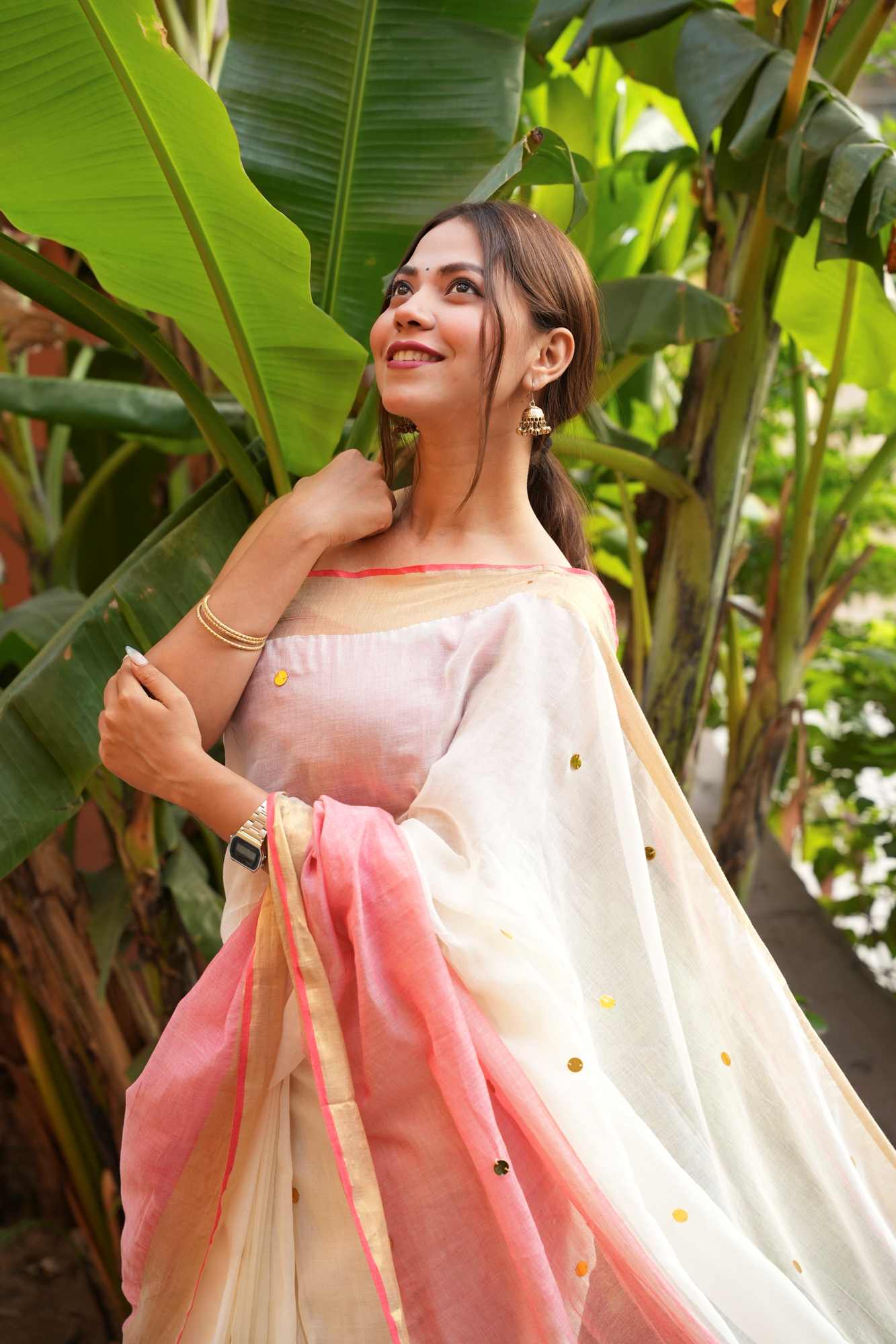 The Softest Shade of Grace — Our Blush & Ivory Handloom Ready to Wear Saree