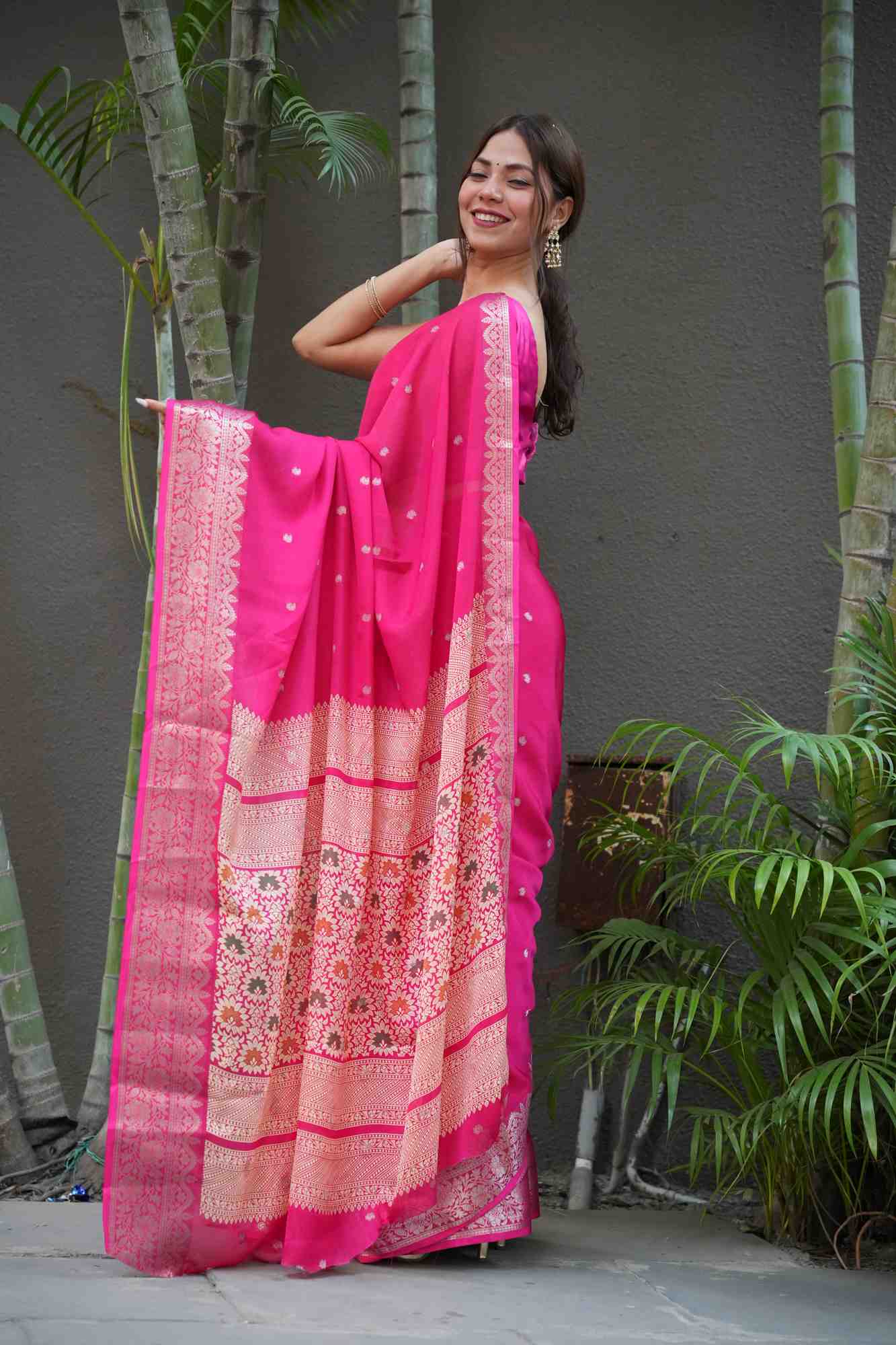 Meenakari weave weave Ready To Wear Saree