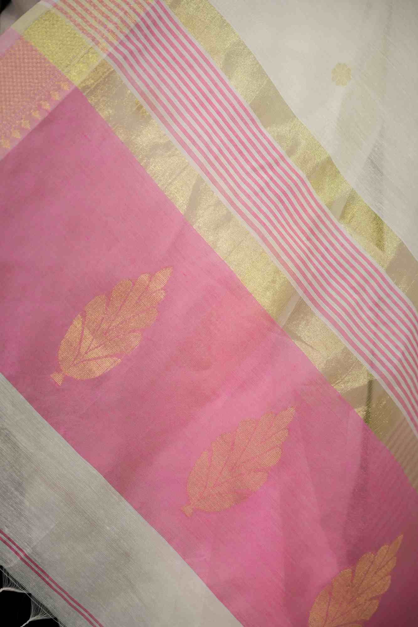 Madurai Soft Cotton with Anchal Zari Work Contrast Pallu Ready To Wear Saree