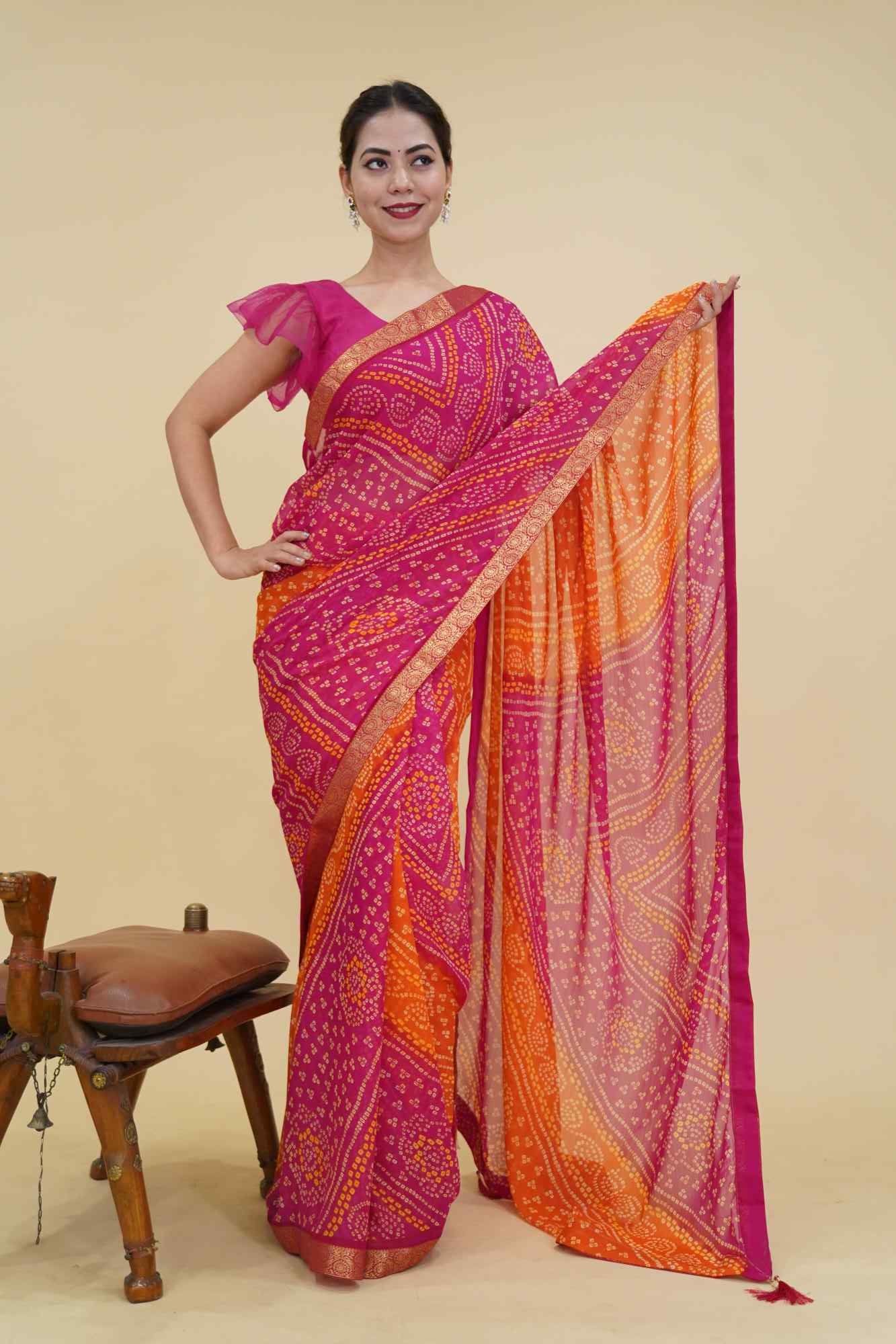 Ready to Wear One Minute Sarees Prestitched Sarees customised Plus Size