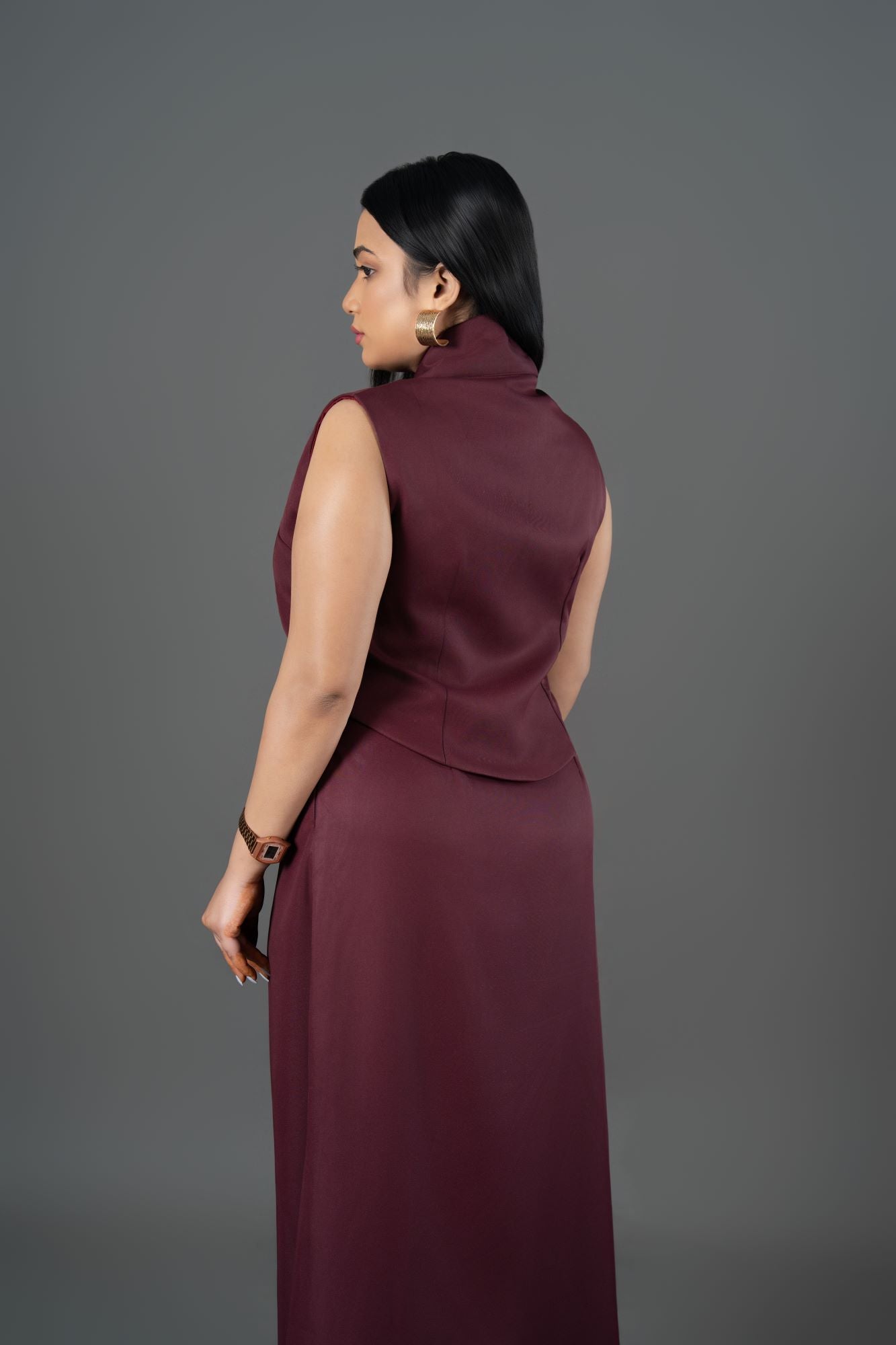 Sleeveless Asymmetric Suiting Waistcoat